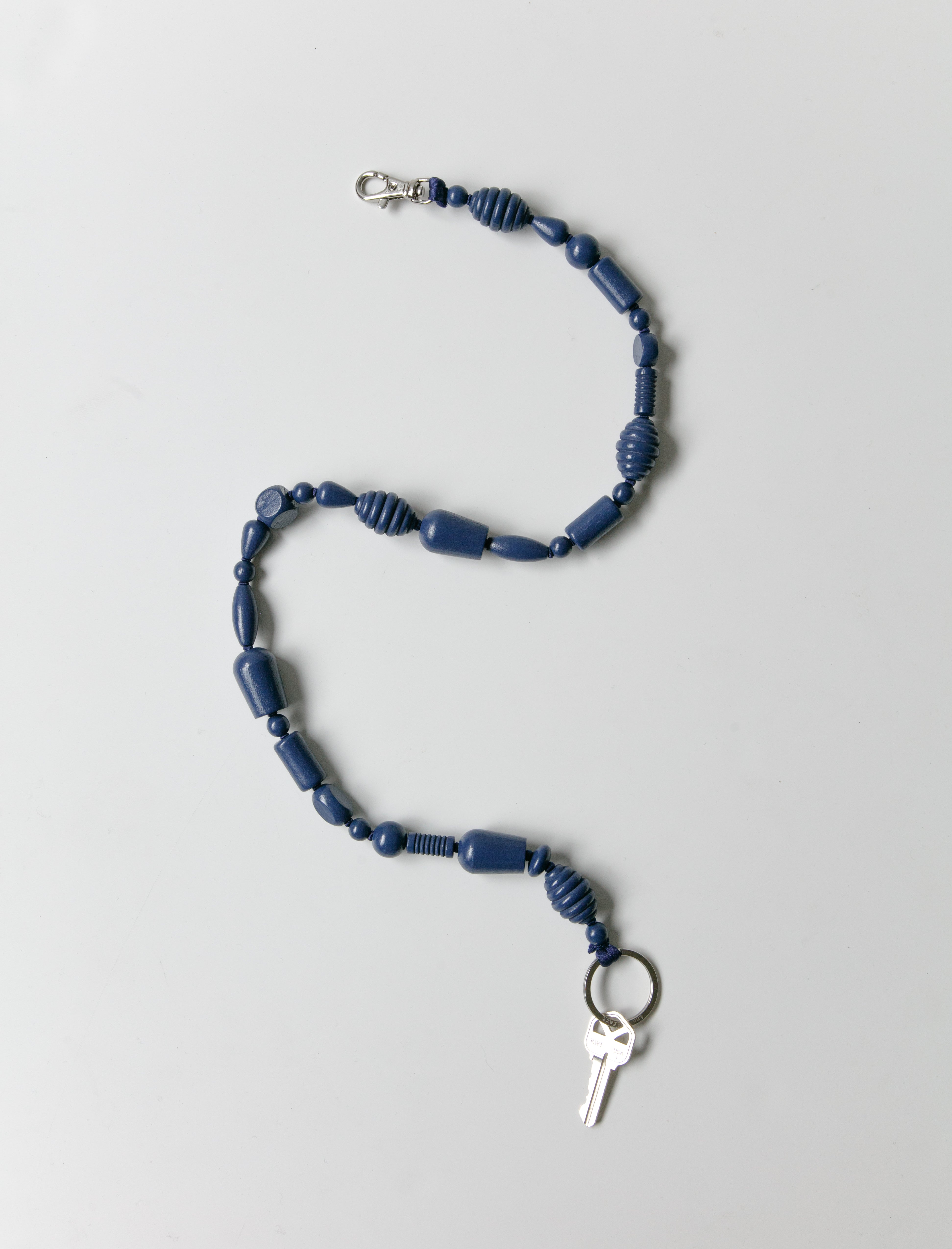 Ina Seifart Perlenmix Keyholder Long Blueberry