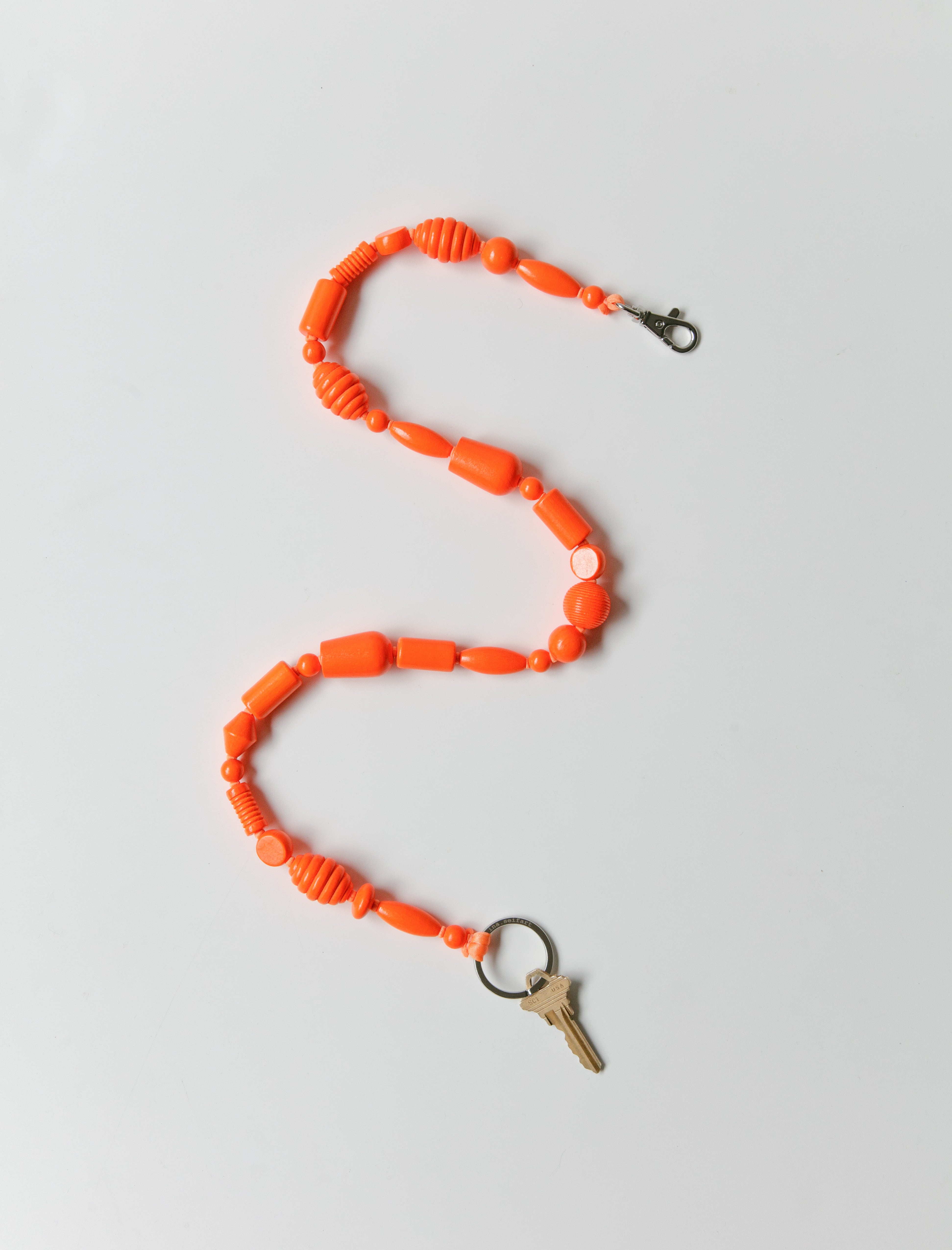 Ina Seifart Perlenmix Keyholder Long Neon Orange