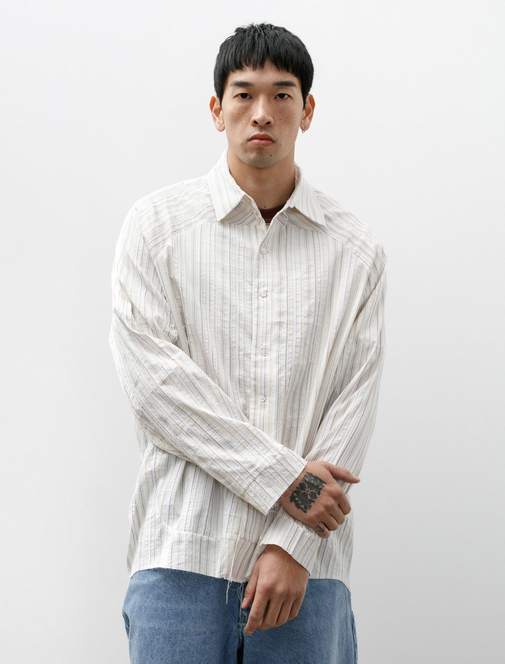 Camiel Fortgens Football Shirt Cotton/Silk Off-White Stripes