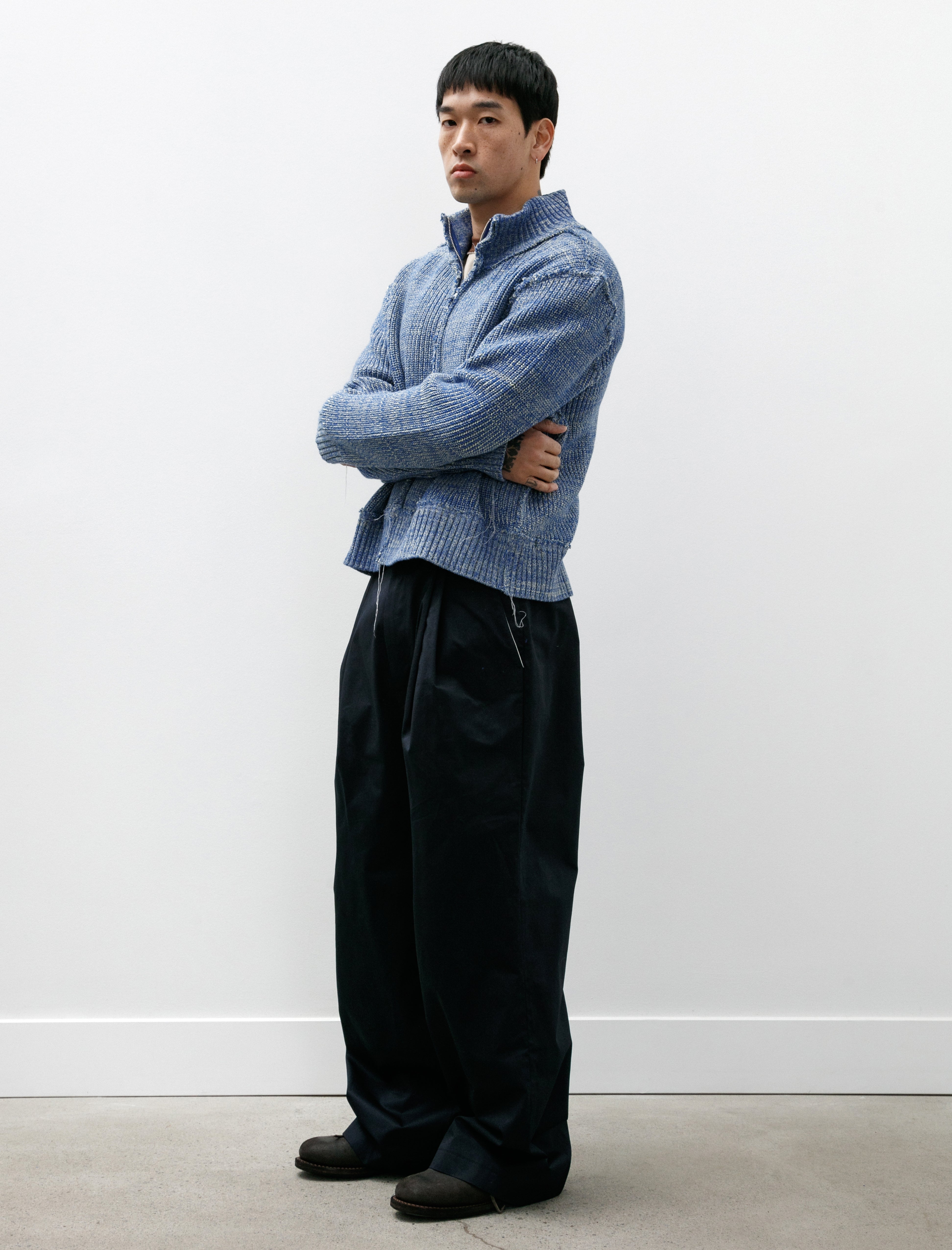 Camiel Fortgens Zip Up Knit Melange Blue Yellow