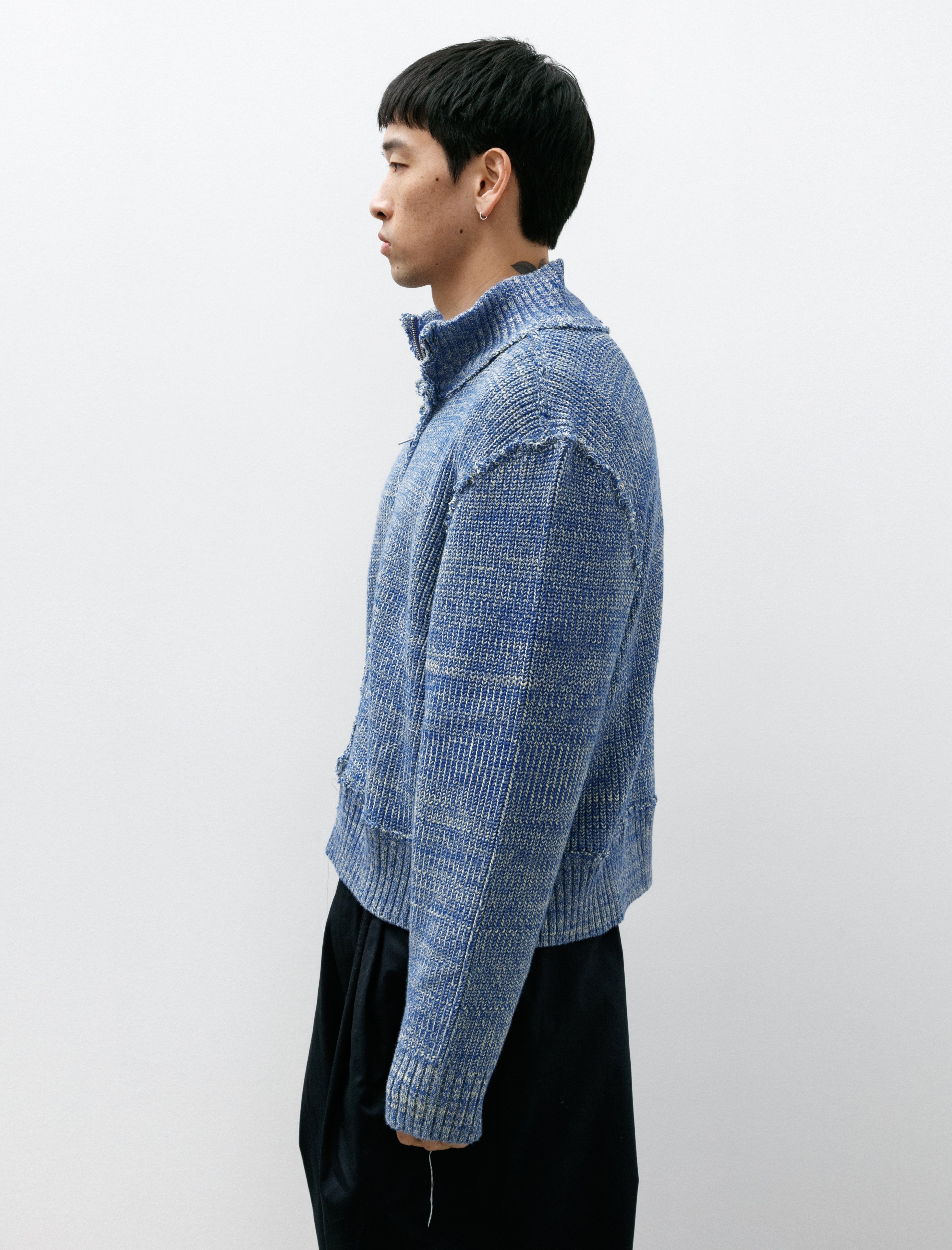 Camiel Fortgens Zip Up Knit Melange Blue Yellow