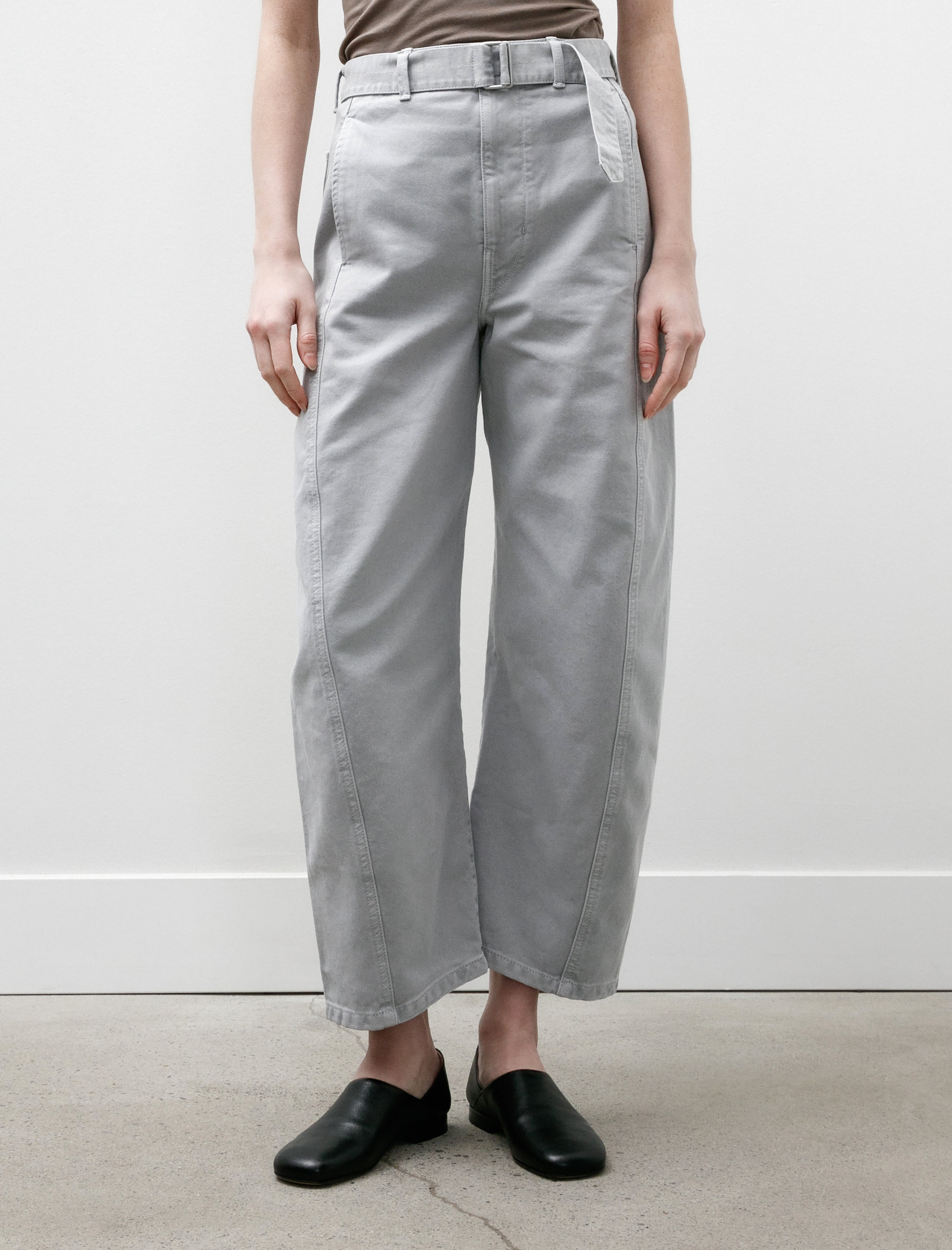 Lemaire Twisted Belted Pants Snowy Blue Grey