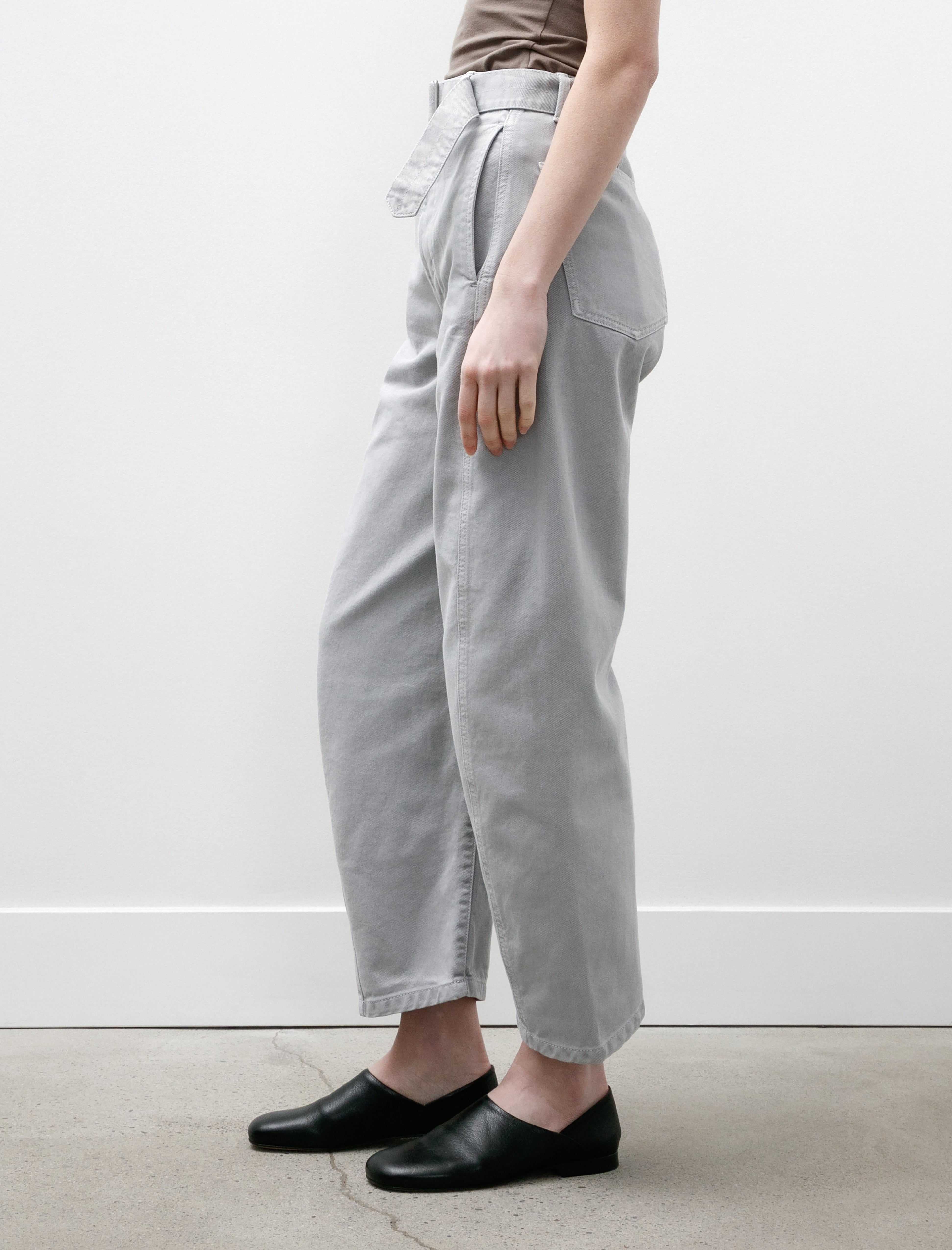 Lemaire Twisted Belted Pants Snowy Blue Grey