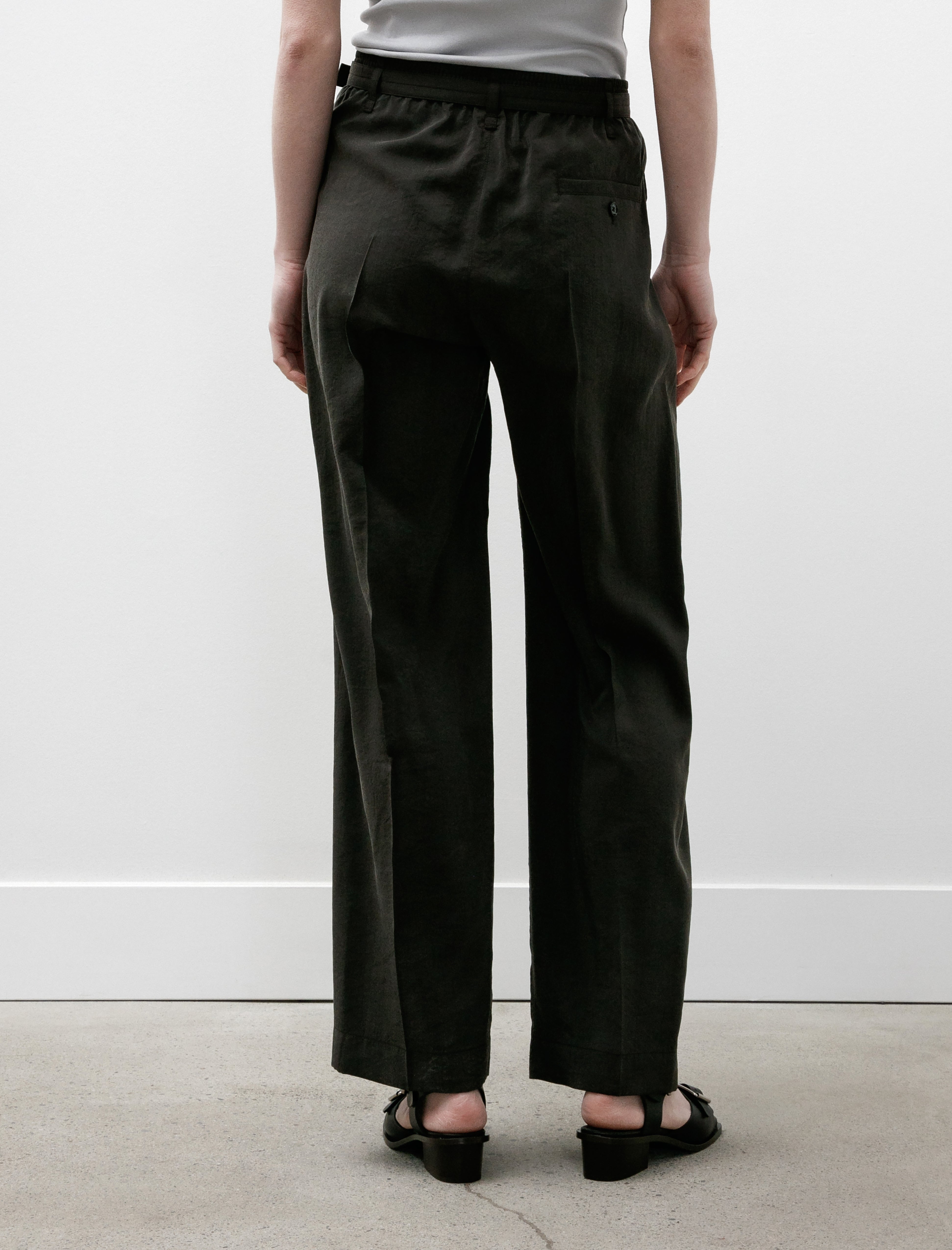 Lemaire Belted Relaxed Pants Dark Espresso