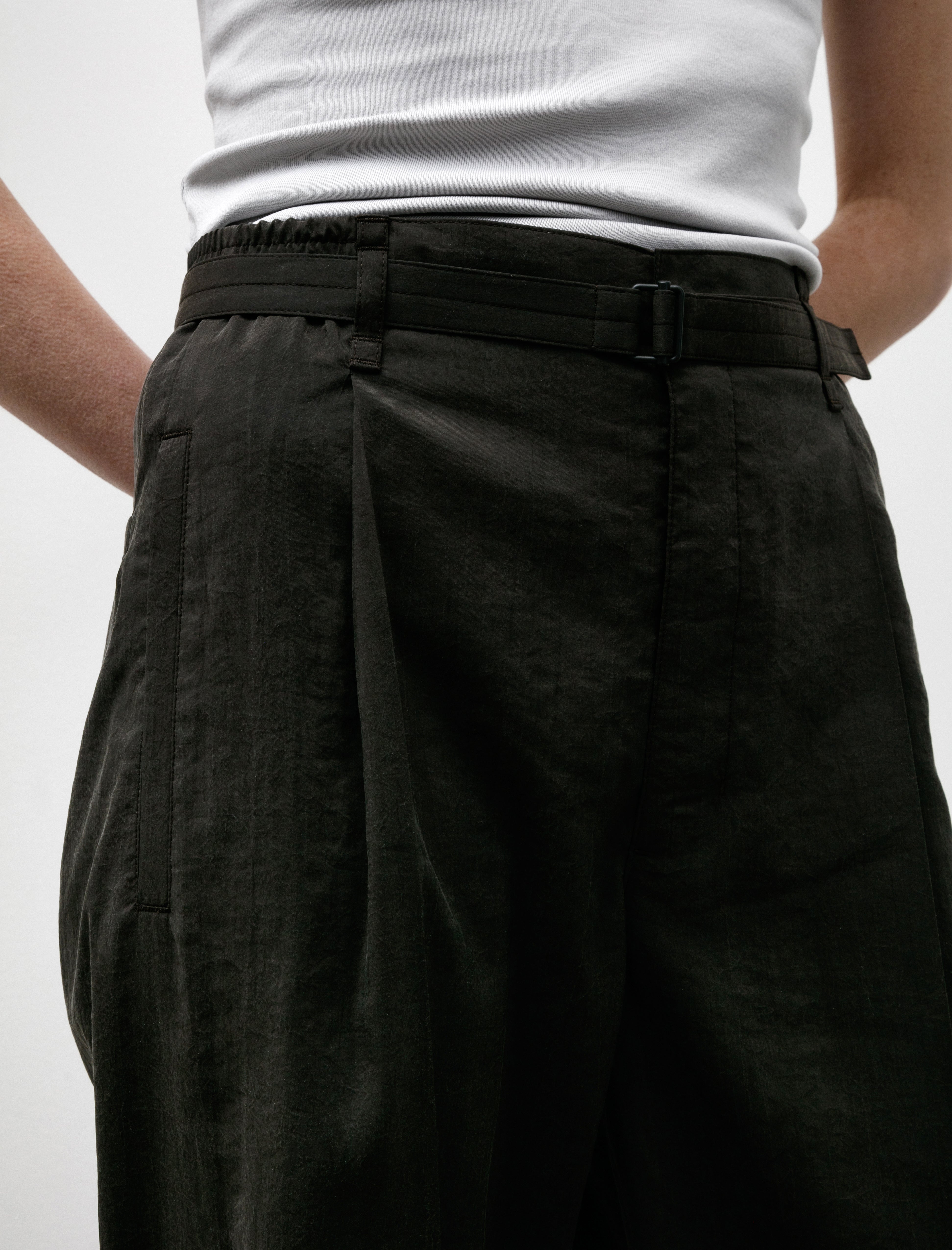 Lemaire Belted Relaxed Pants Dark Espresso