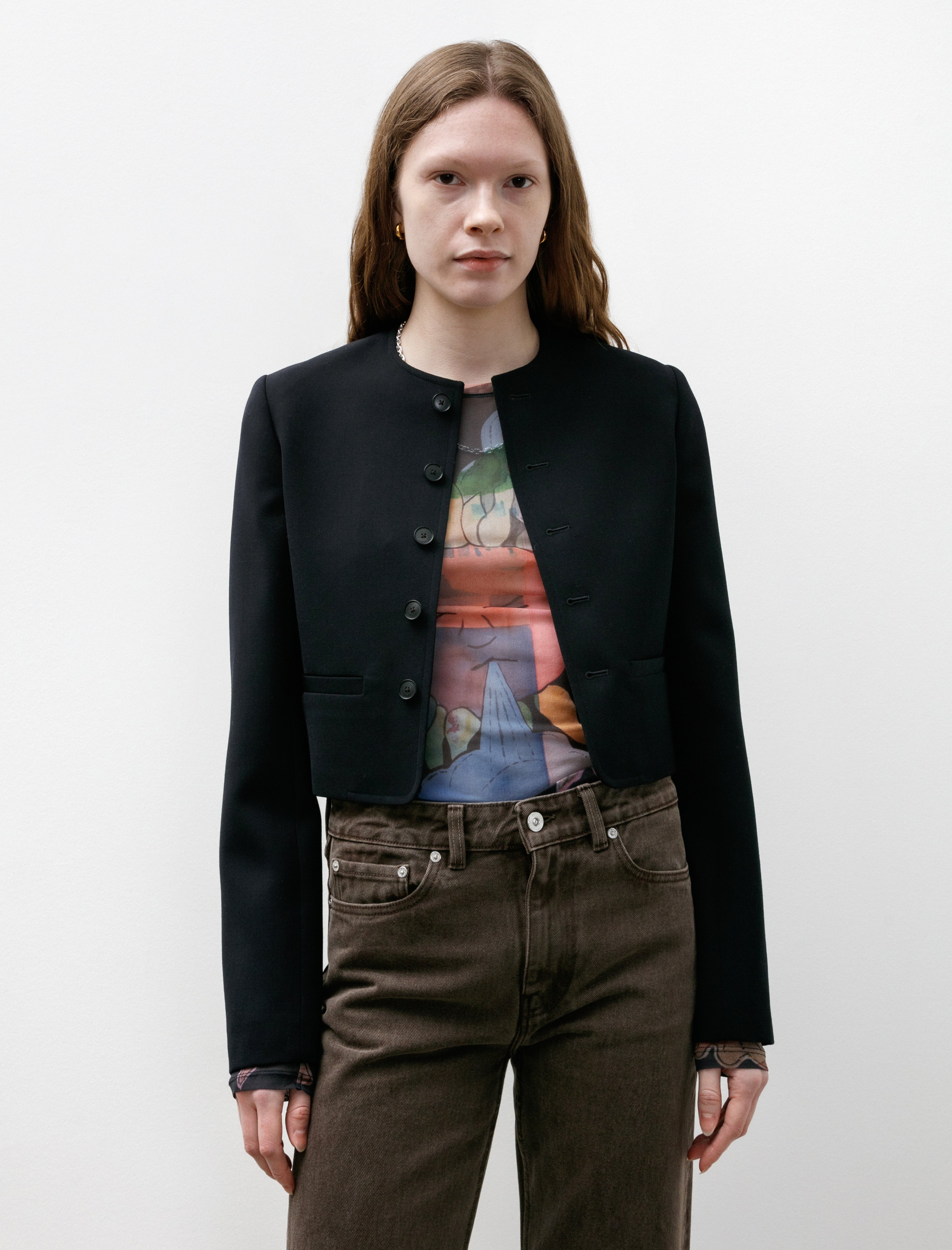 Auralee High Density Wool Twill Short Jacket Dark Navy