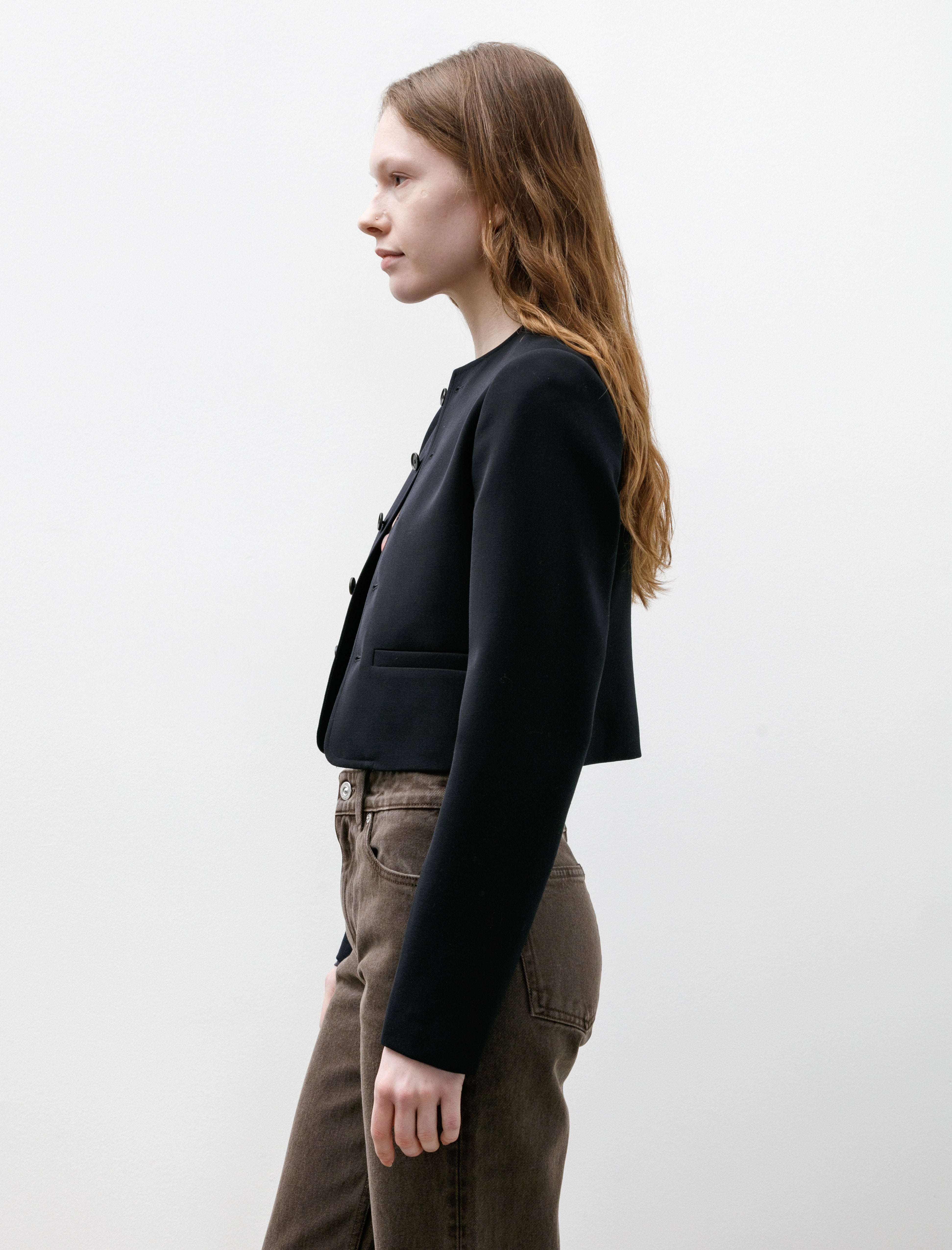 Auralee High Density Wool Twill Short Jacket Dark Navy