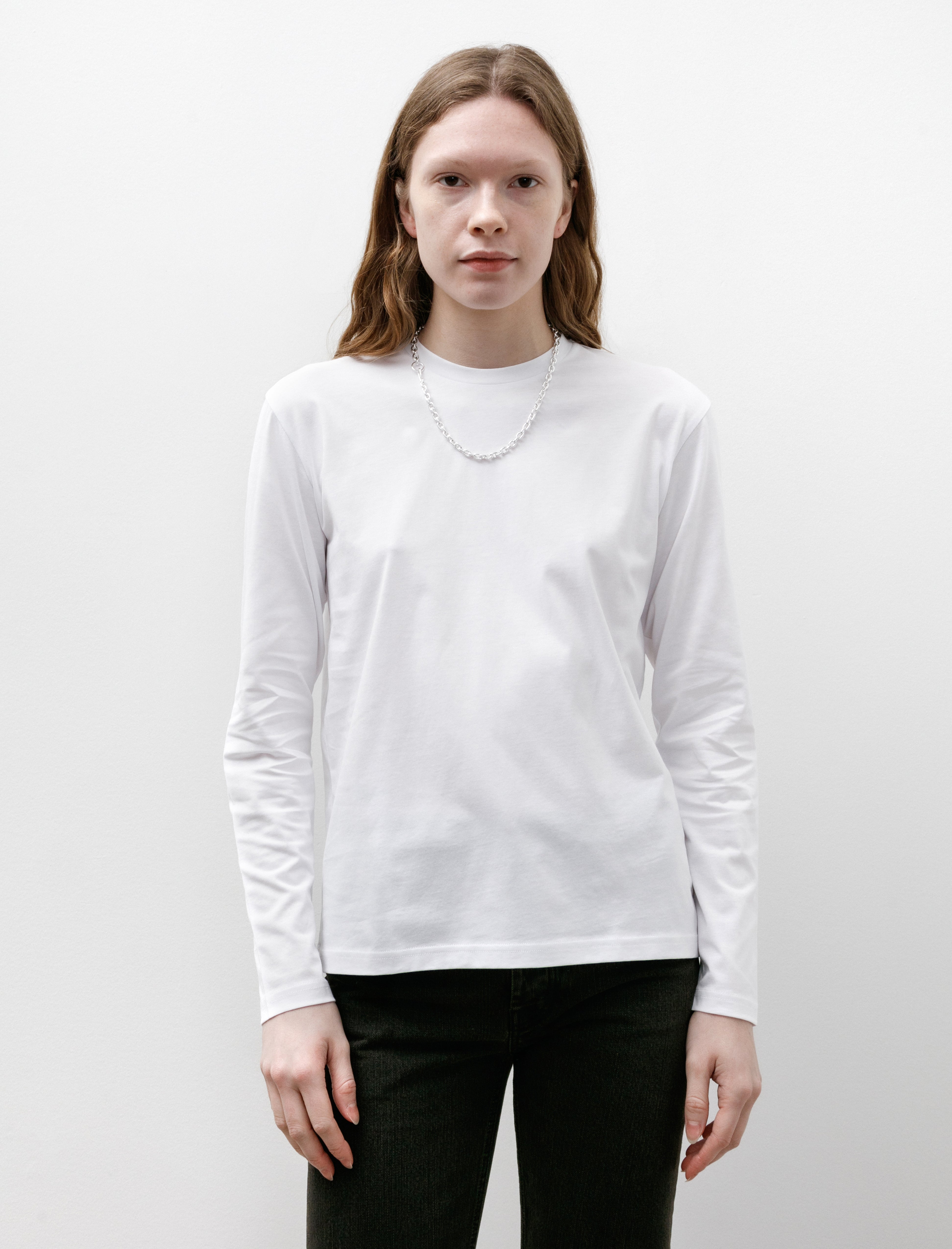 Sunspel LS Boy Fit T-Shirt White