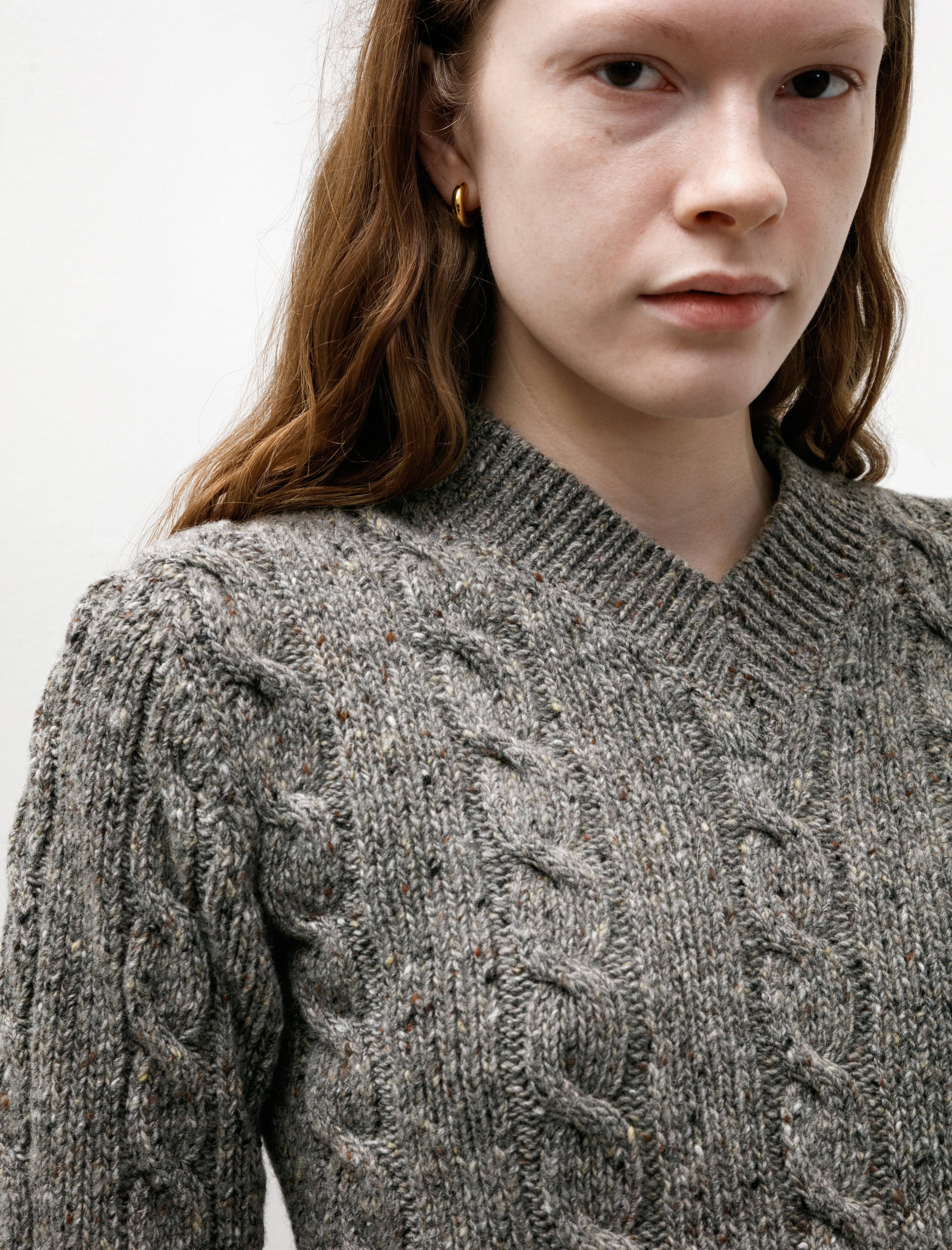 & Daughter Mairie Donegal V-Neck Ramor Grey