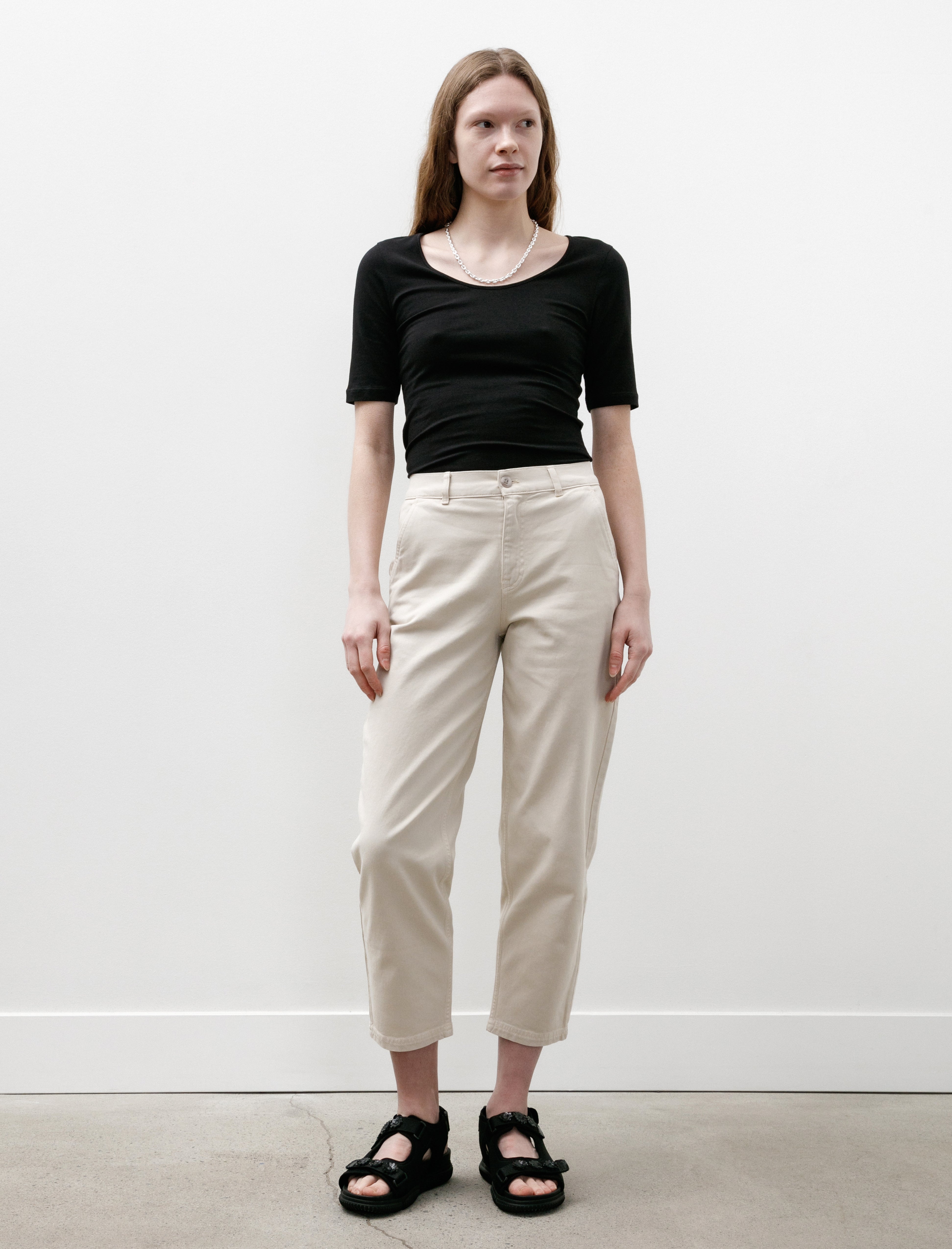 Sunspel Tapered Chore Trouser Chalk
