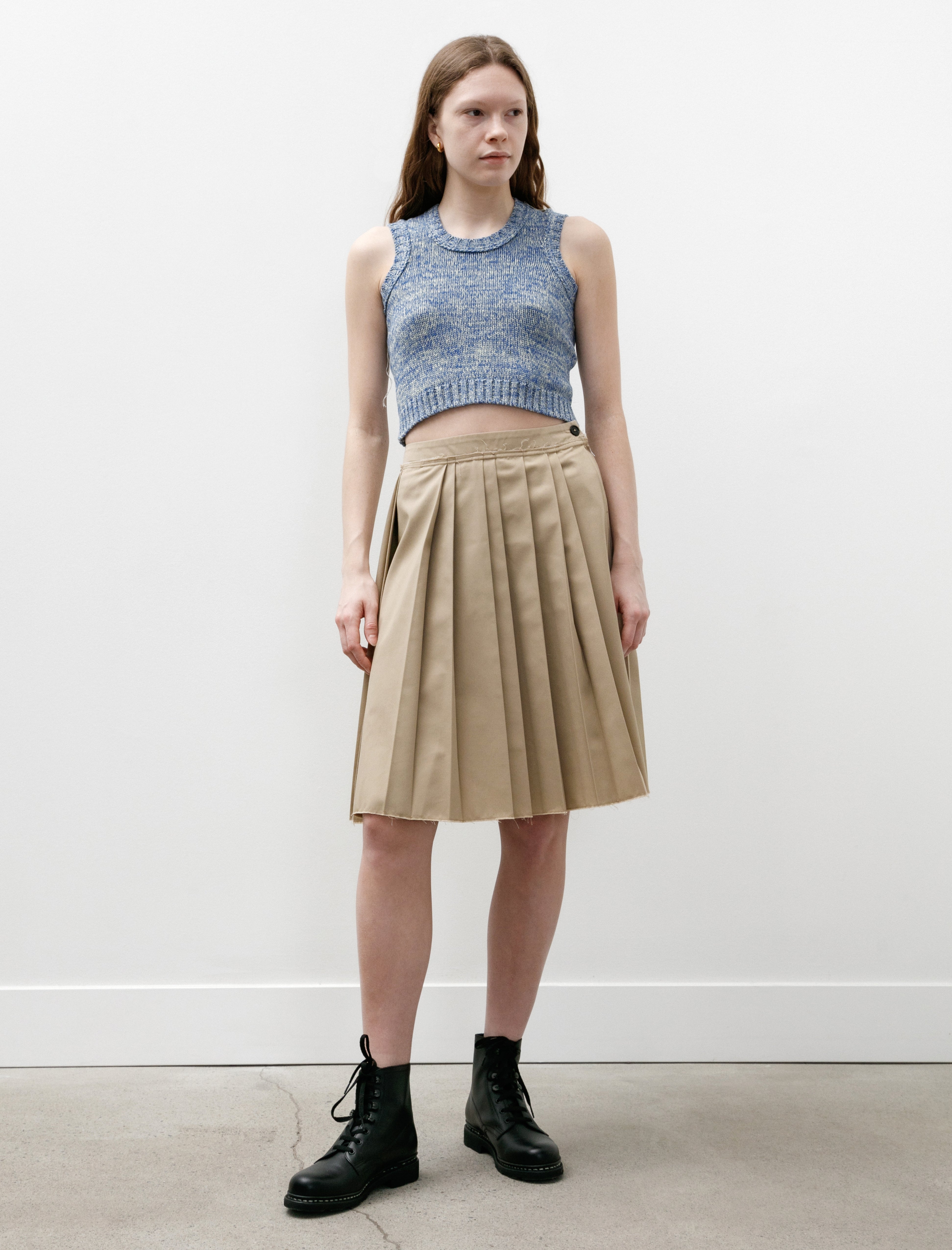 Camiel Fortgens Pleat Skirt Sand