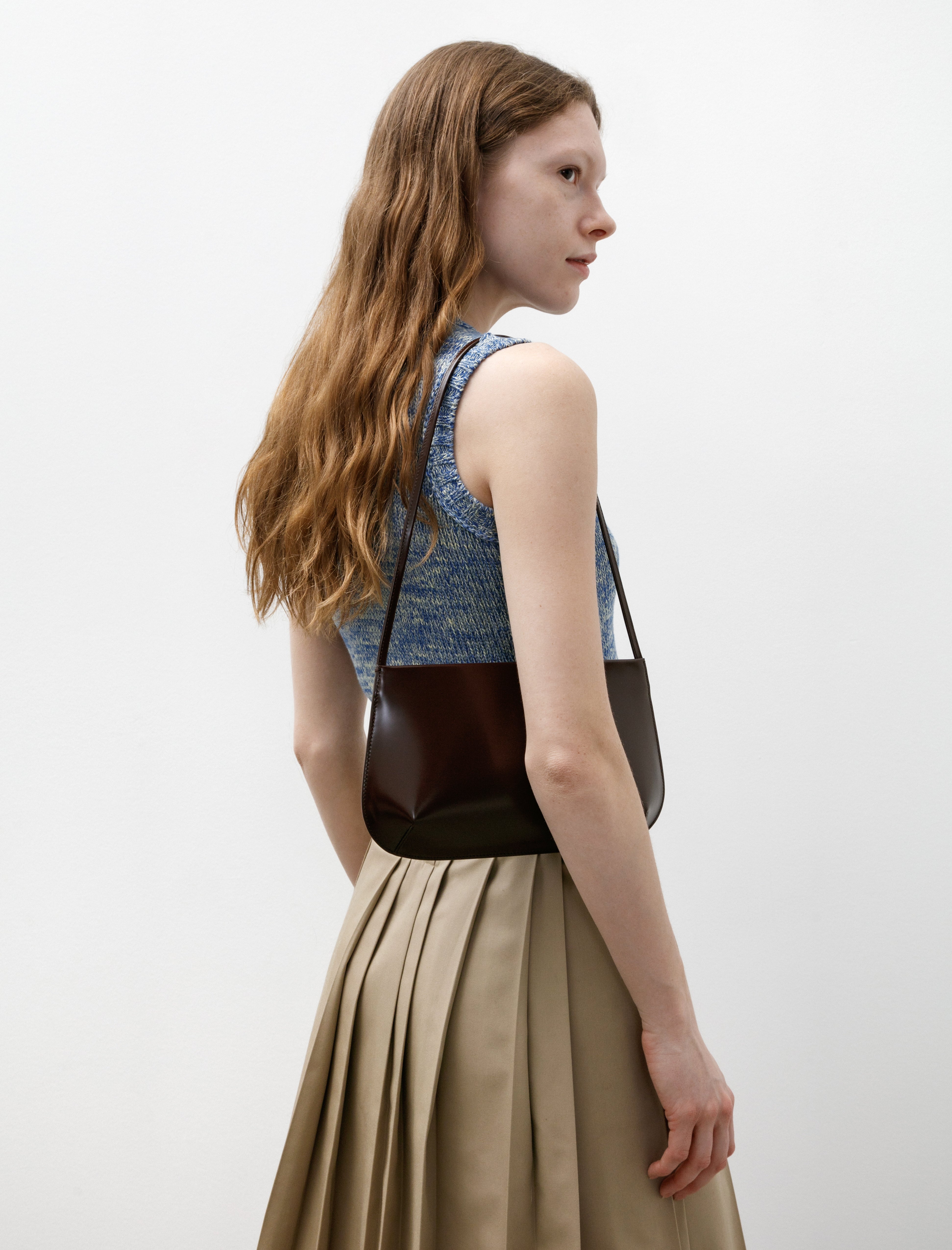 Fane Bra Bag Spazzolato Leather Choc