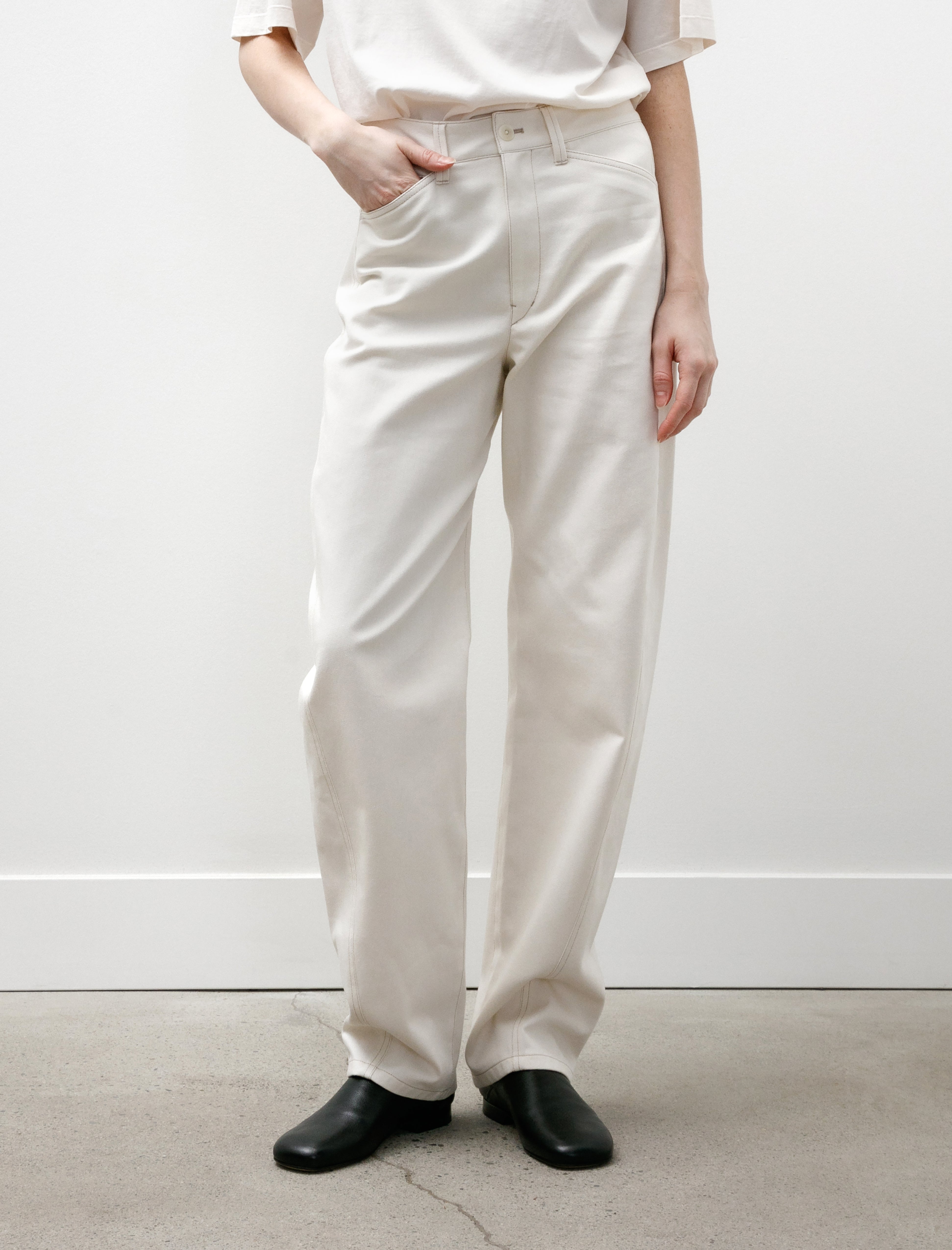 Lemaire Five Pocket Twisted Pants Creamy White