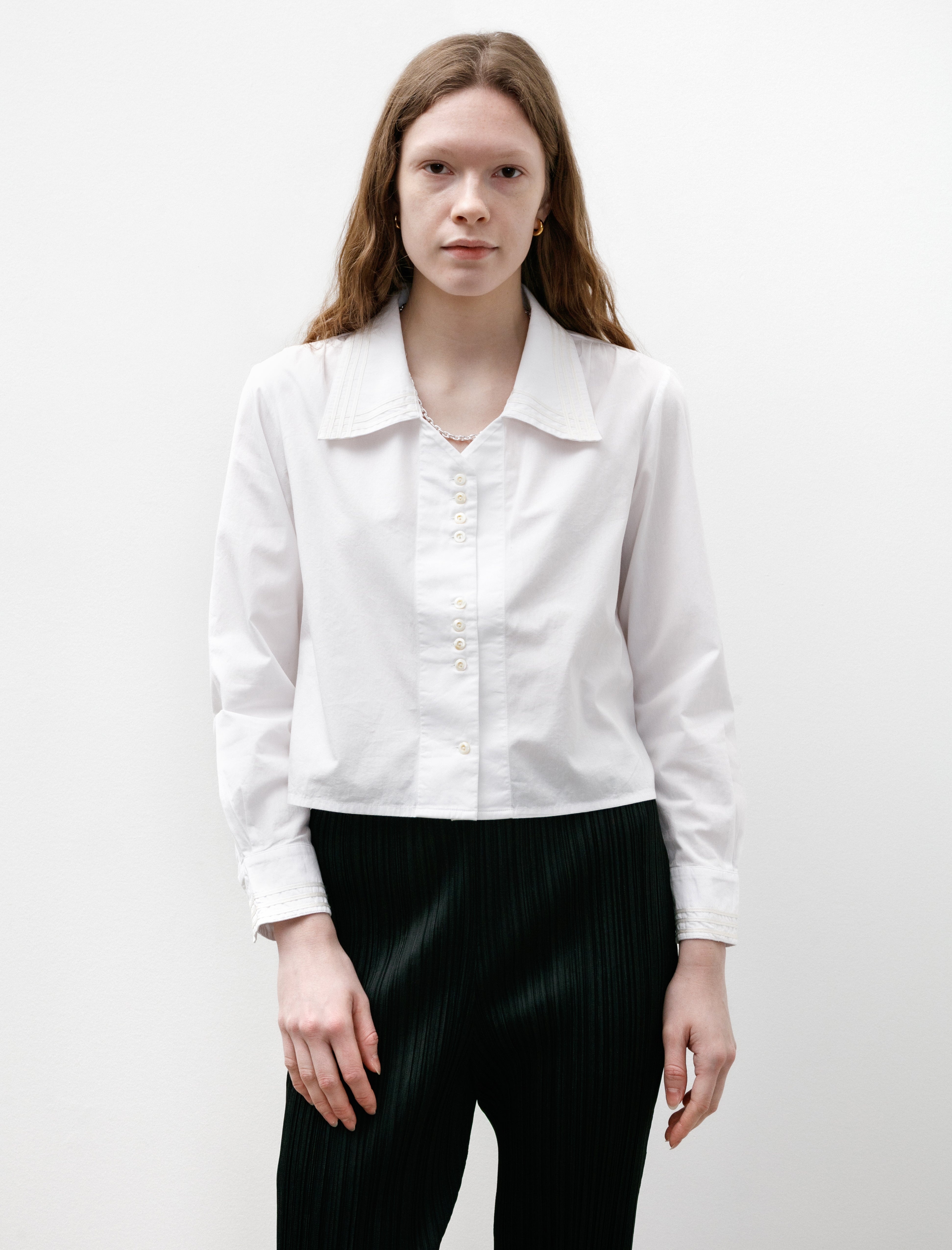 Bode Crosshatch Shirt White