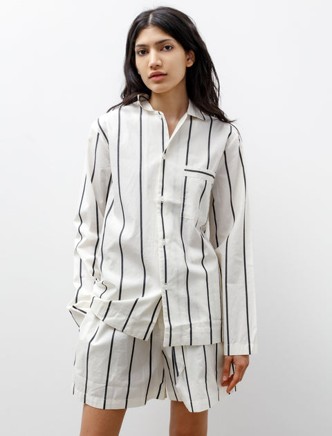 Tekla Poplin Pyjamas Shirt Shadow Stripe