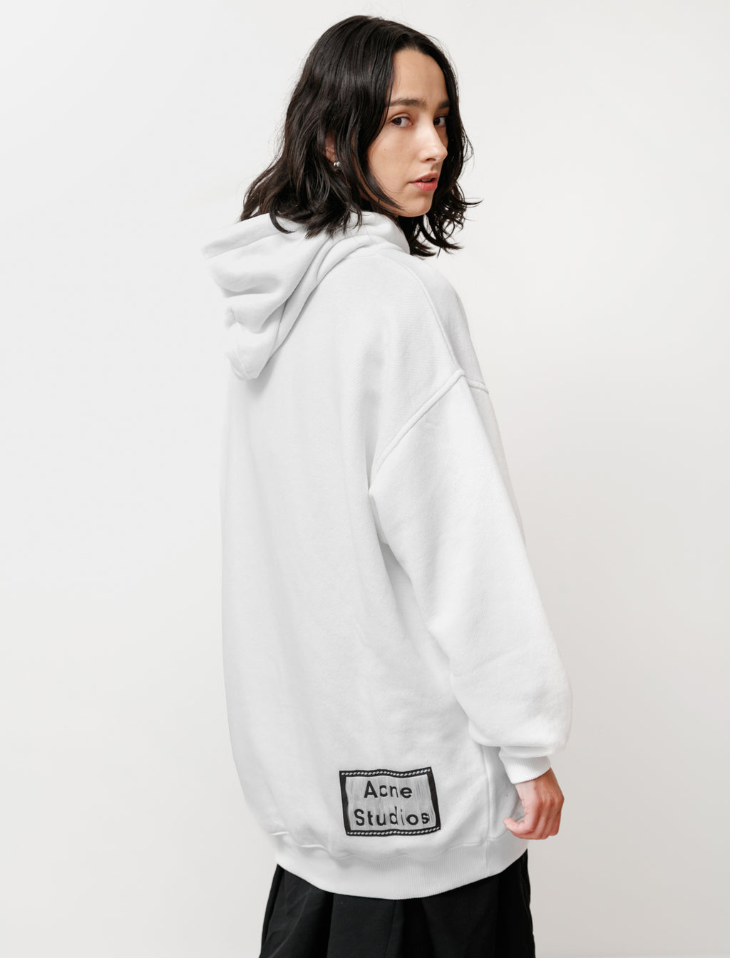 Acne Studios Hooded Sweatshirt Reverse Label Optic White ...