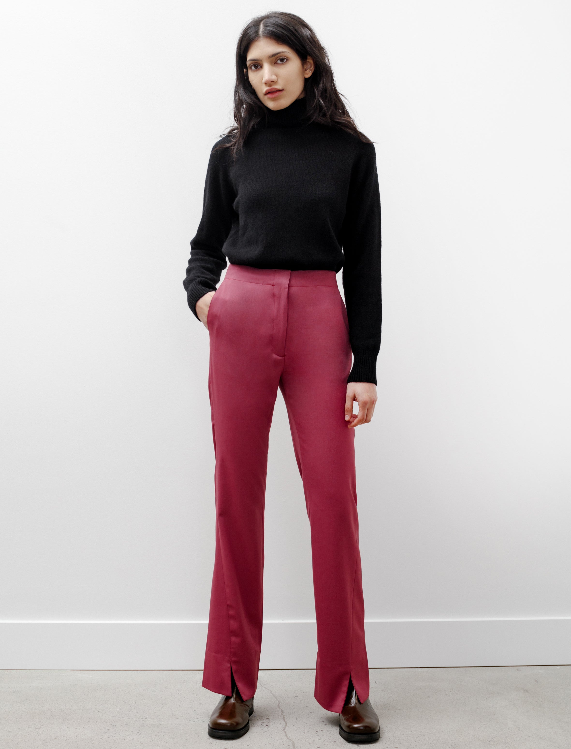 Our Legacy Sharp Trousers Pink Fluid Wool