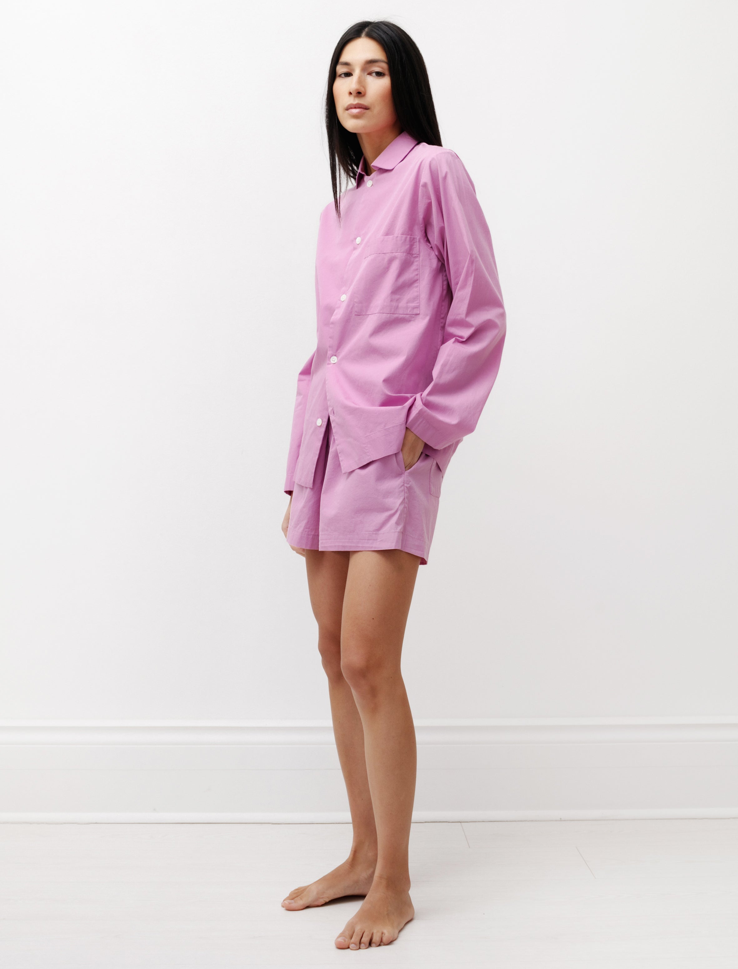 Tekla Poplin Shorts Purple Pink