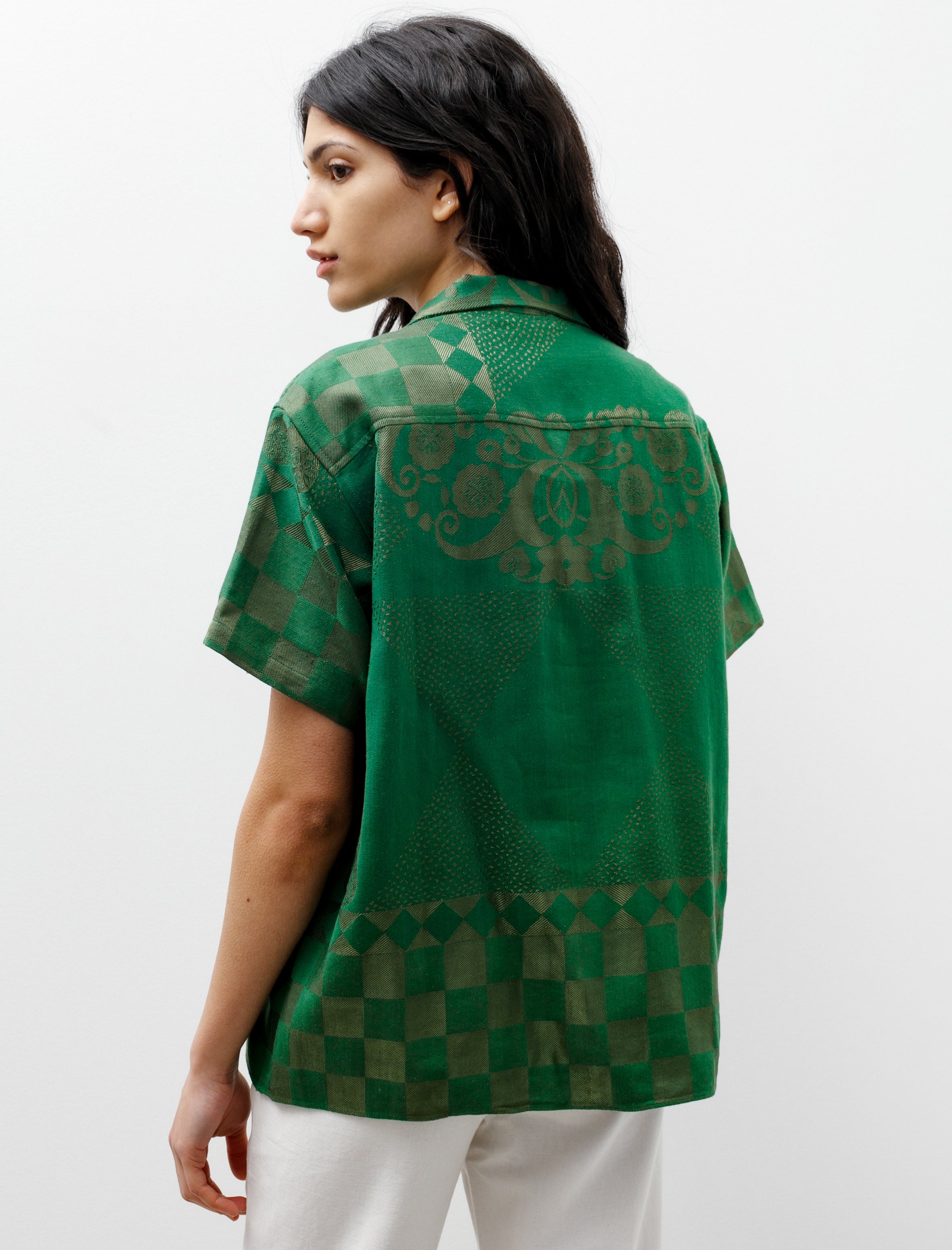 Bode One of a Kind Damask Shirt Gooseberry