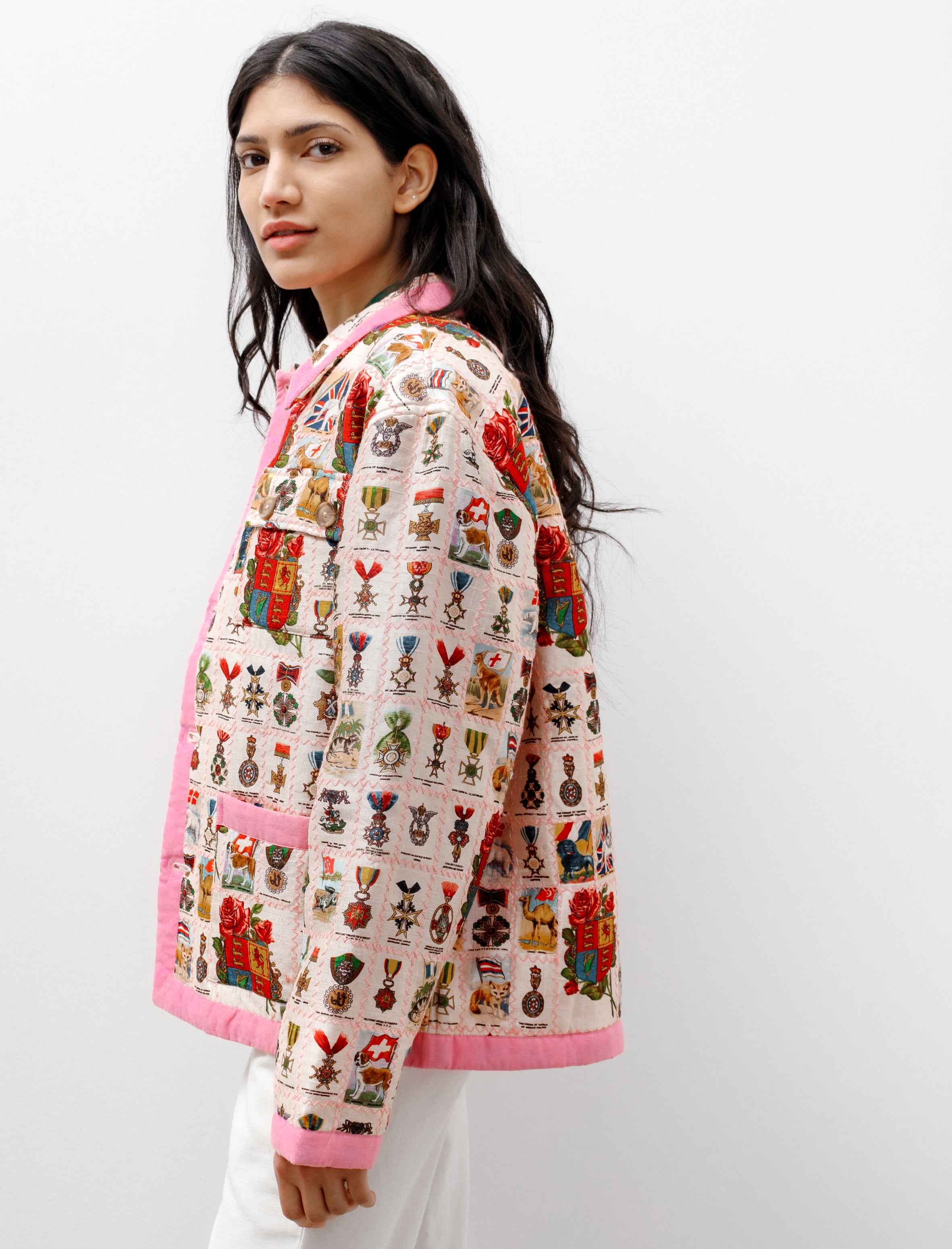 Bode Tobacco Signet Quilt Jacket