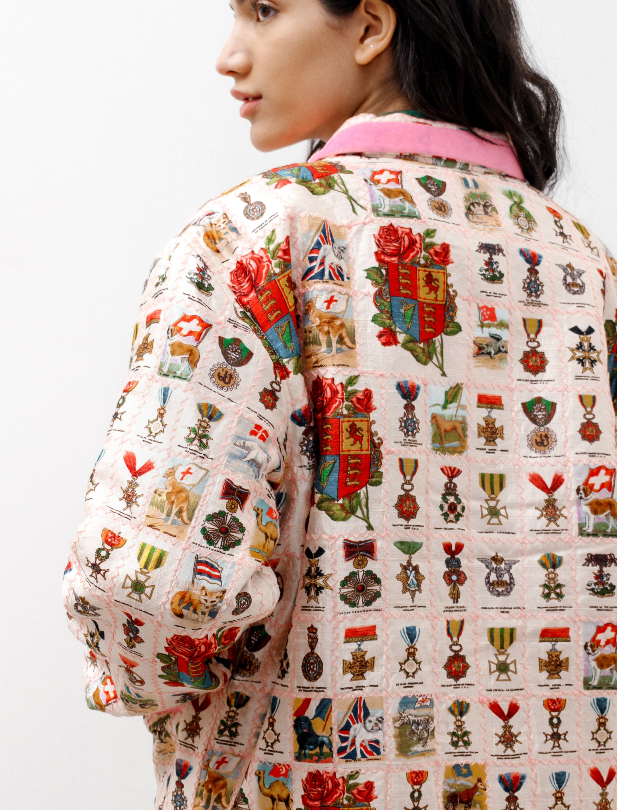 Bode Tobacco Signet Quilt Jacket