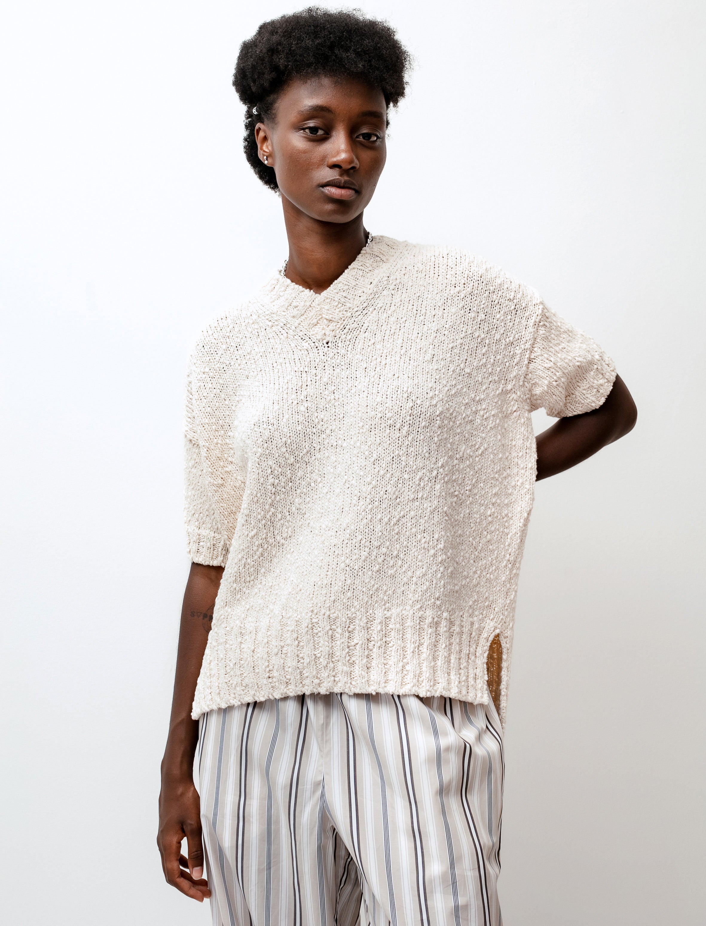 Studio Nicholson Petalo Knit Top Chalk