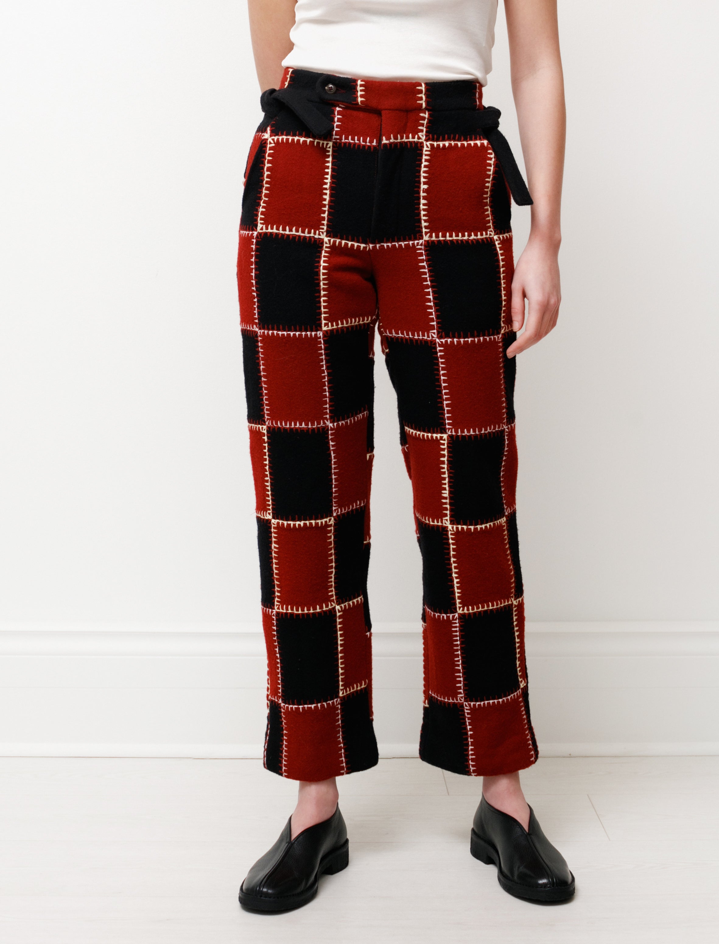 Bode Blanket Stitch Quilt Trousers