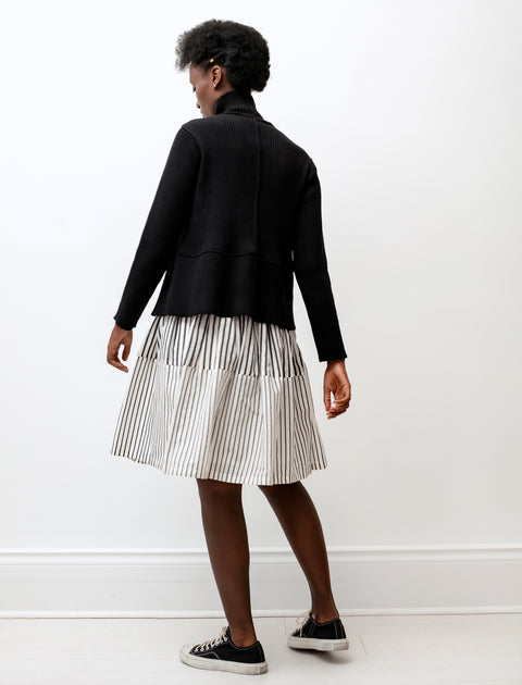 Sara Lanzi Gathered Skirt Double Stripe Print