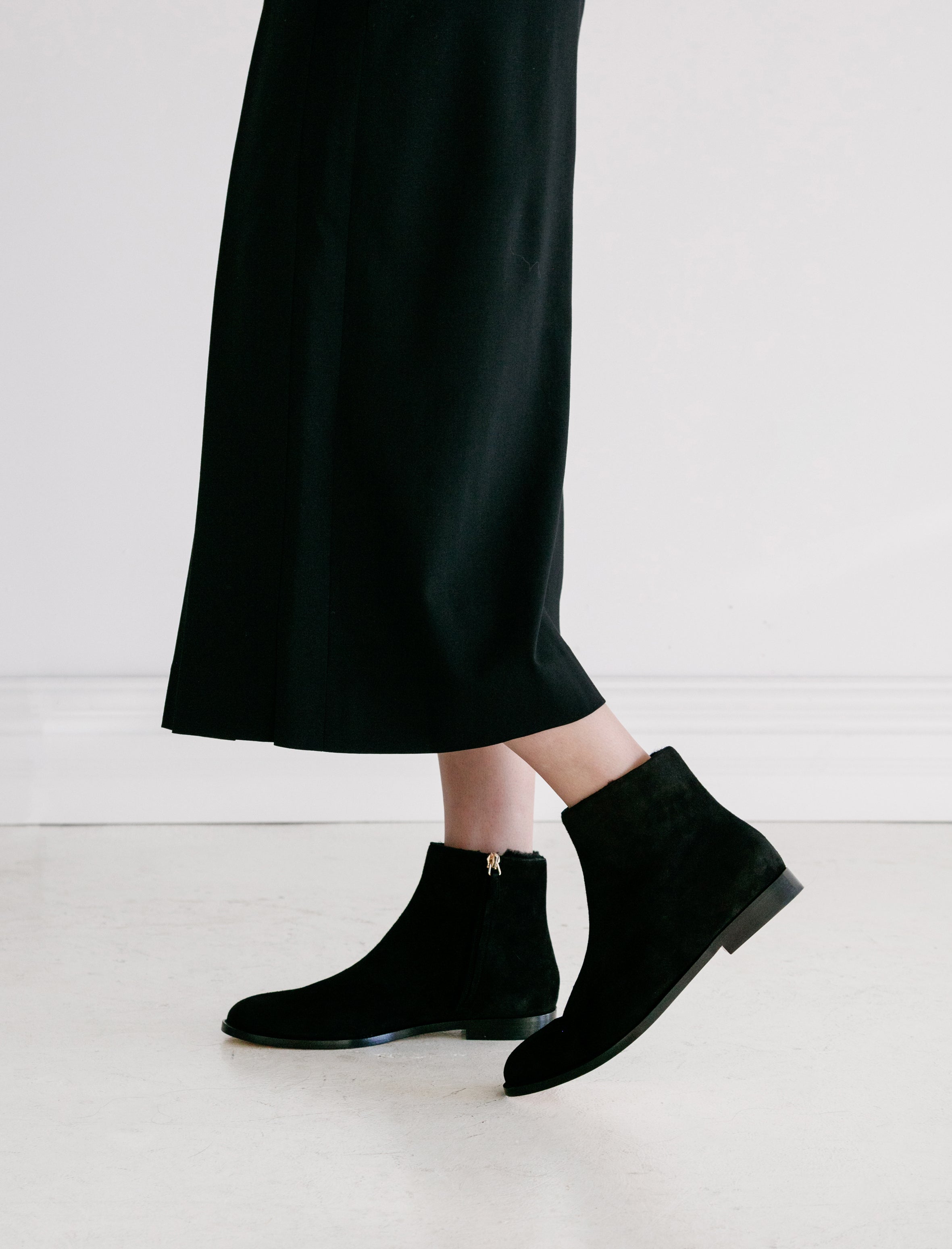Mansur Gavriel Flat Shearling Ankle Boot
