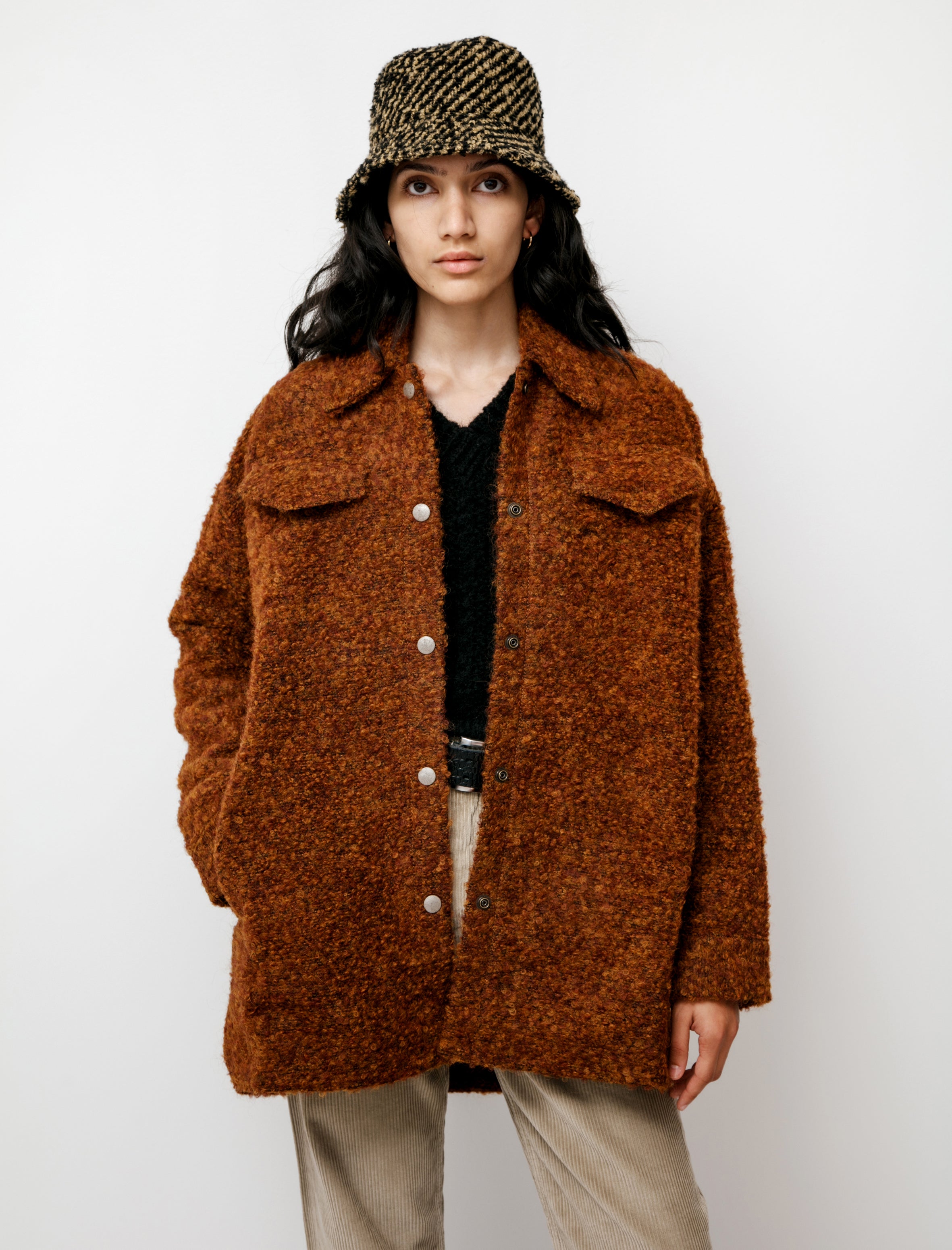 Acne Studios Fluffy Alpaca Oversized Jacket Rust