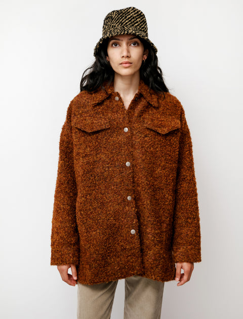 Acne Studios Fluffy Alpaca Oversized Jacket Rust