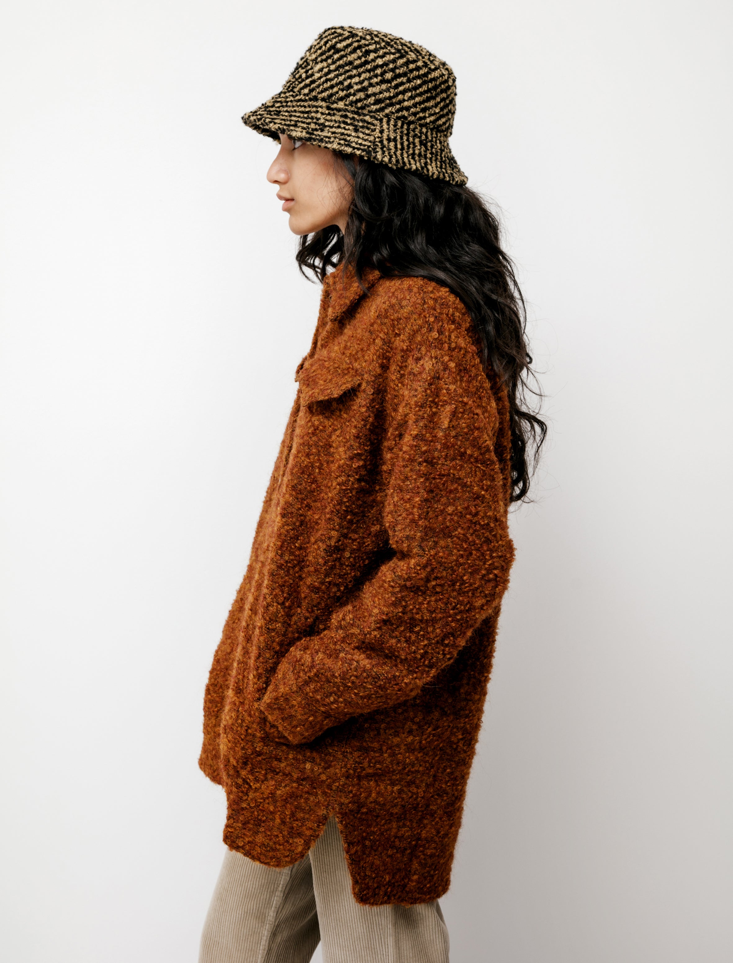 Acne Studios Fluffy Alpaca Oversized Jacket Rust