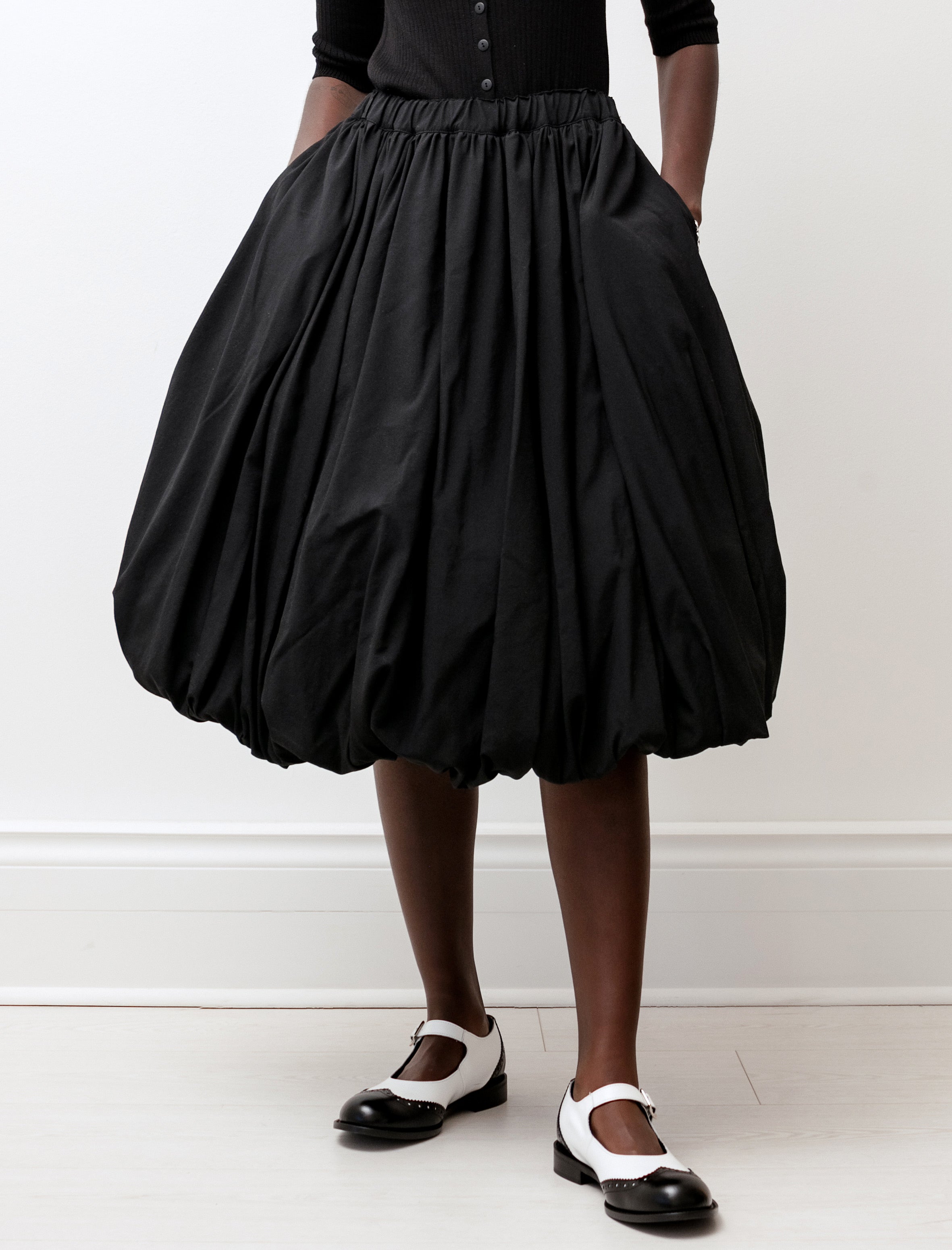 Comme des Garçons Comme des Garçons Wool Balloon Hem Skirt Black