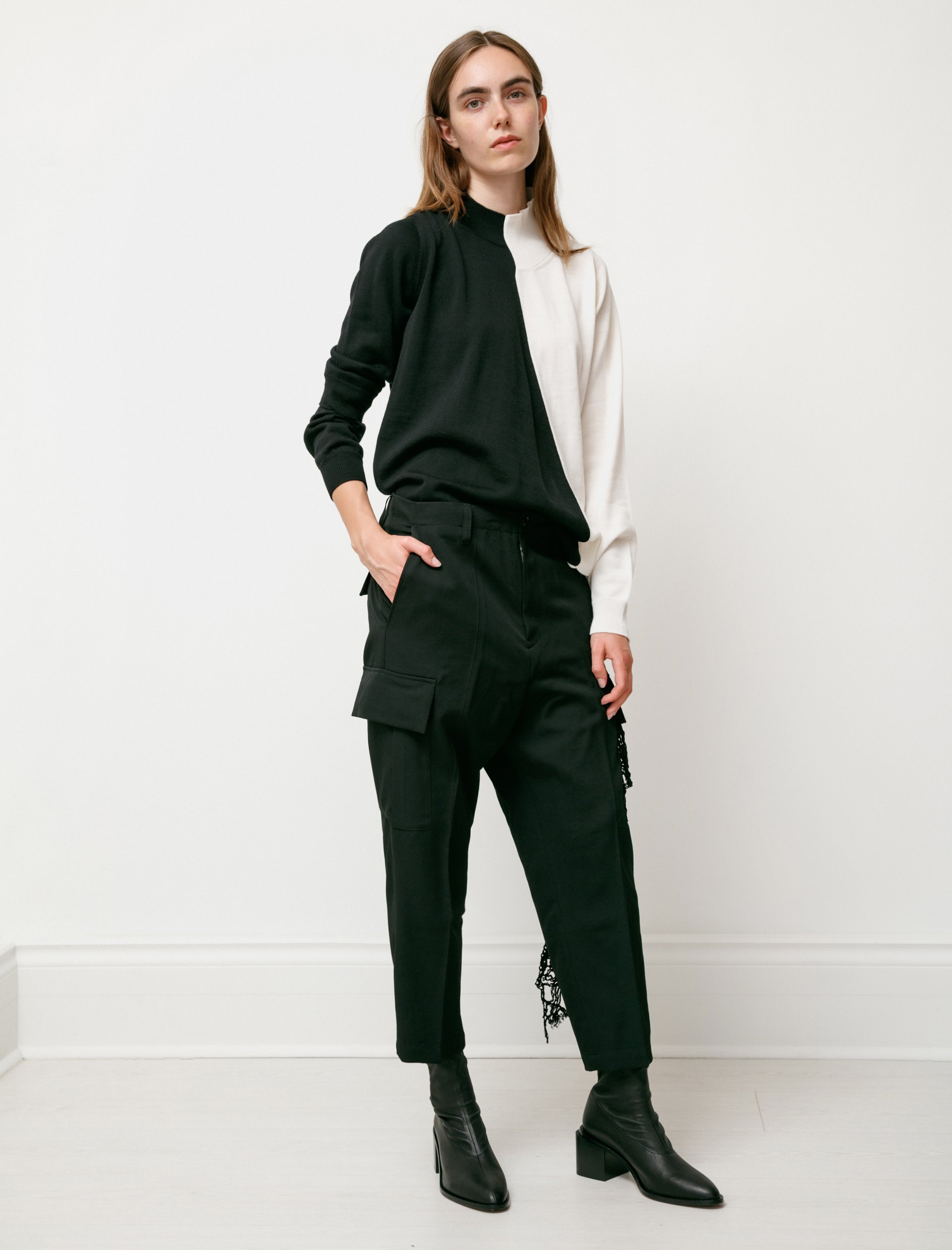 Y's by Yohji Yamamoto Gabardine Cargo Pants Black