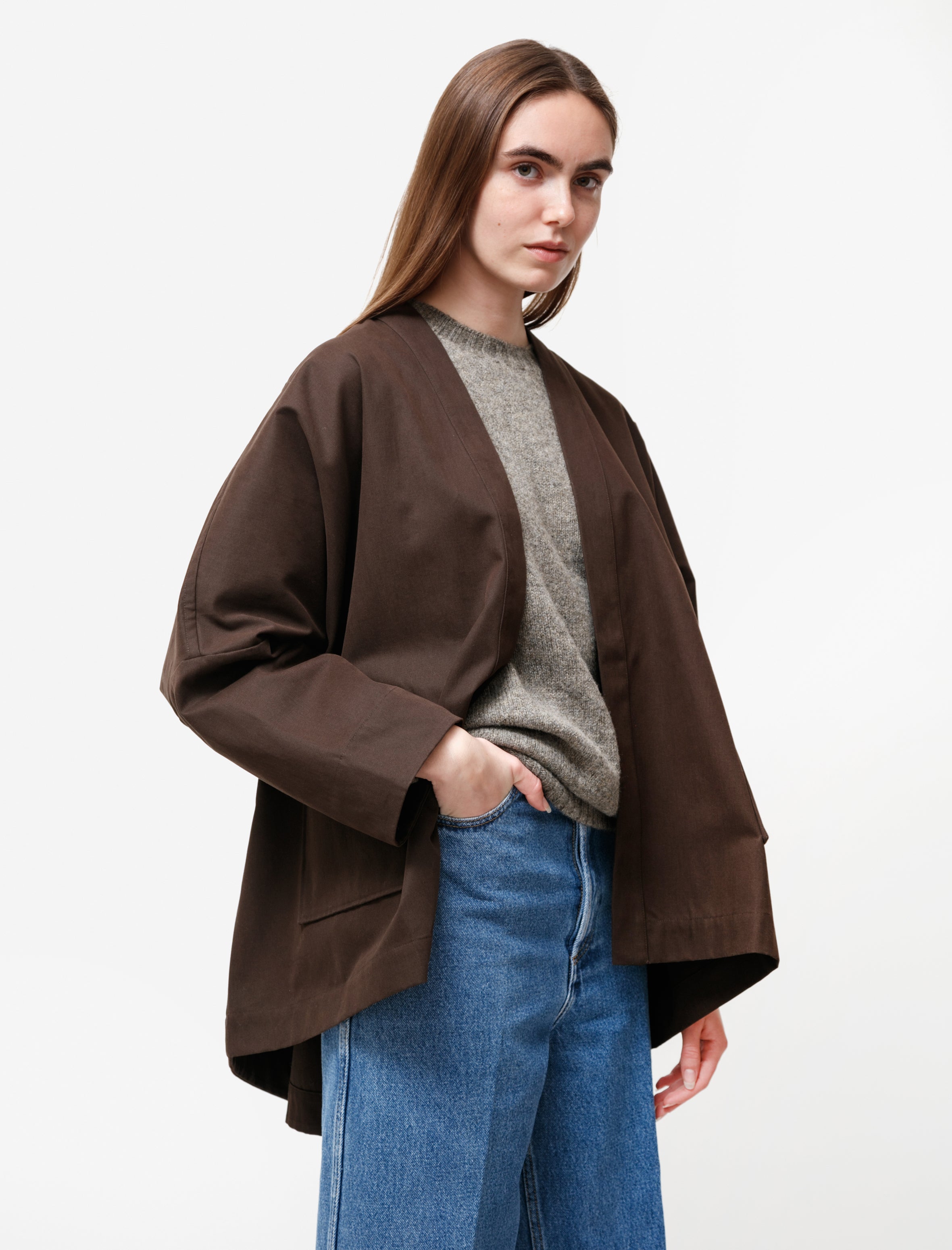 Cristaseya Cotton Kimono Cardigan Brown