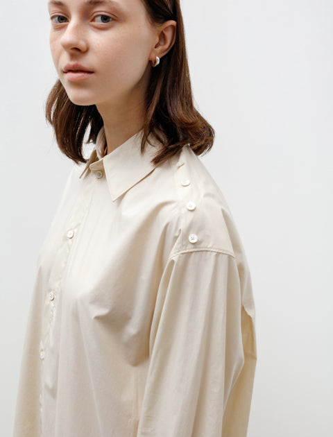 Lemaire Playful Buttoned Shirt Dress Cream