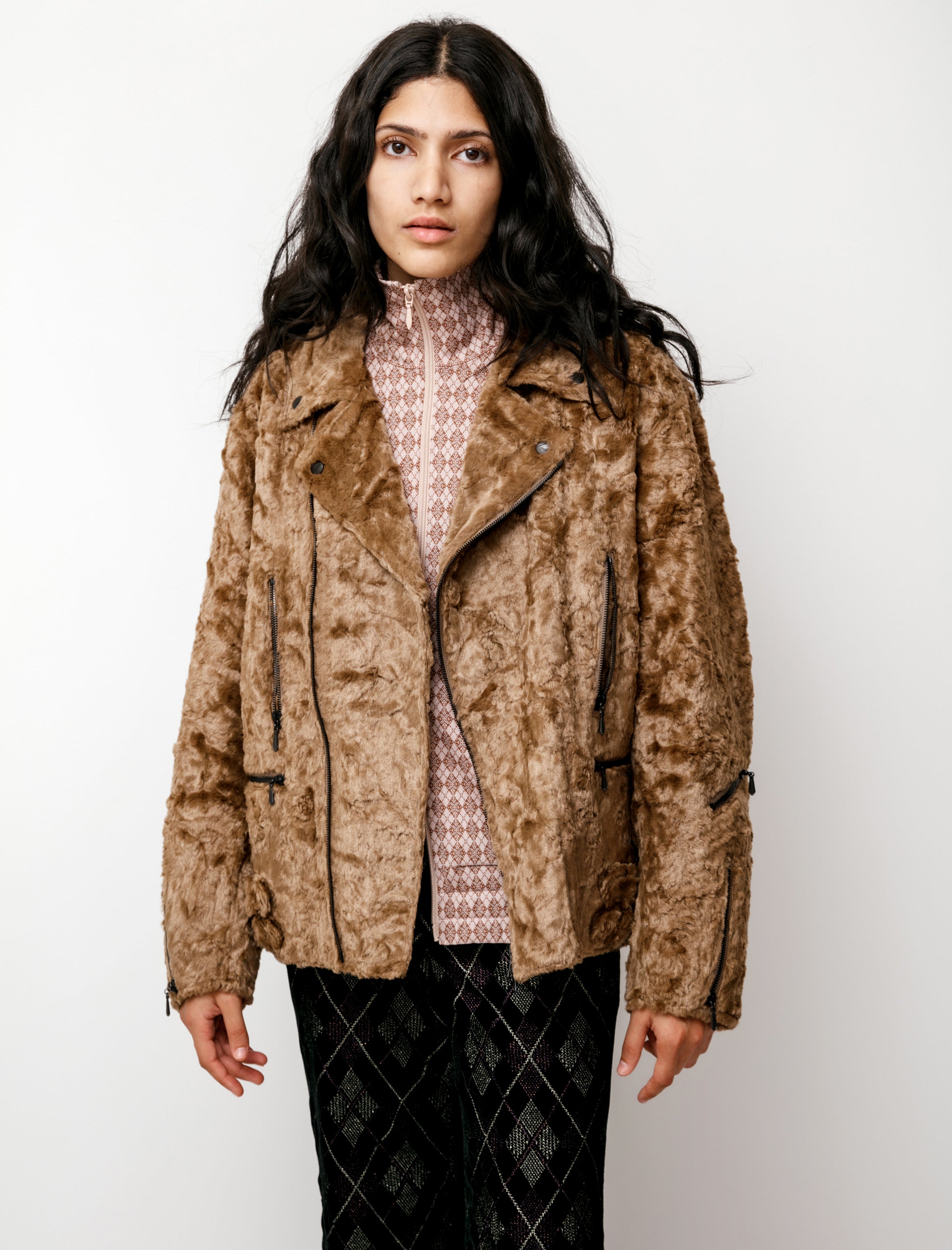 Needles Double Riders Faux Fur Jacket Caramel
