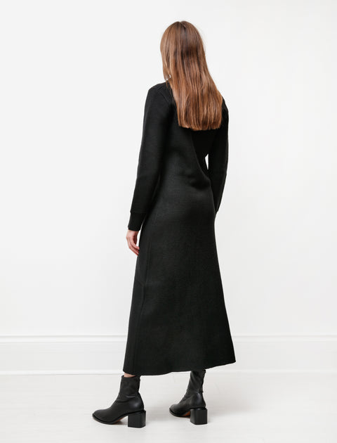 Cristaseya Felted Wool Polo Dress Black