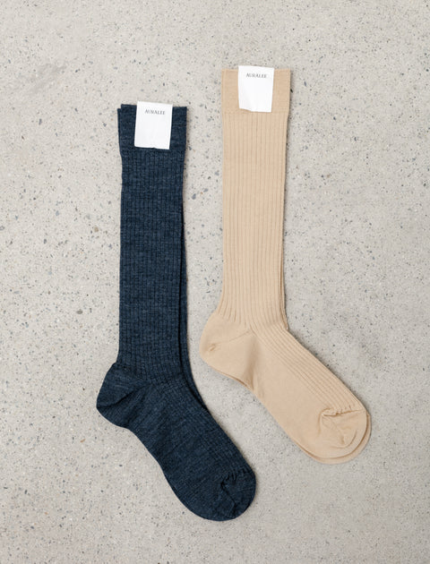 Auralee Wool High Gauge Socks