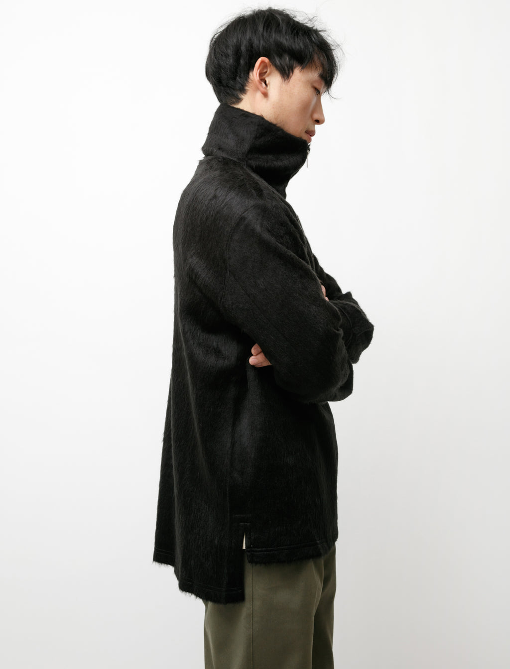Archie Shaggy Half Zip Black – Neighbour