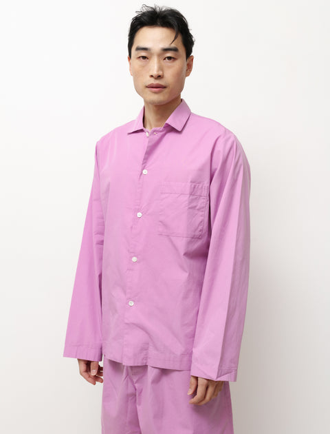 Tekla Poplin Pyjama Shirt Purple Pink