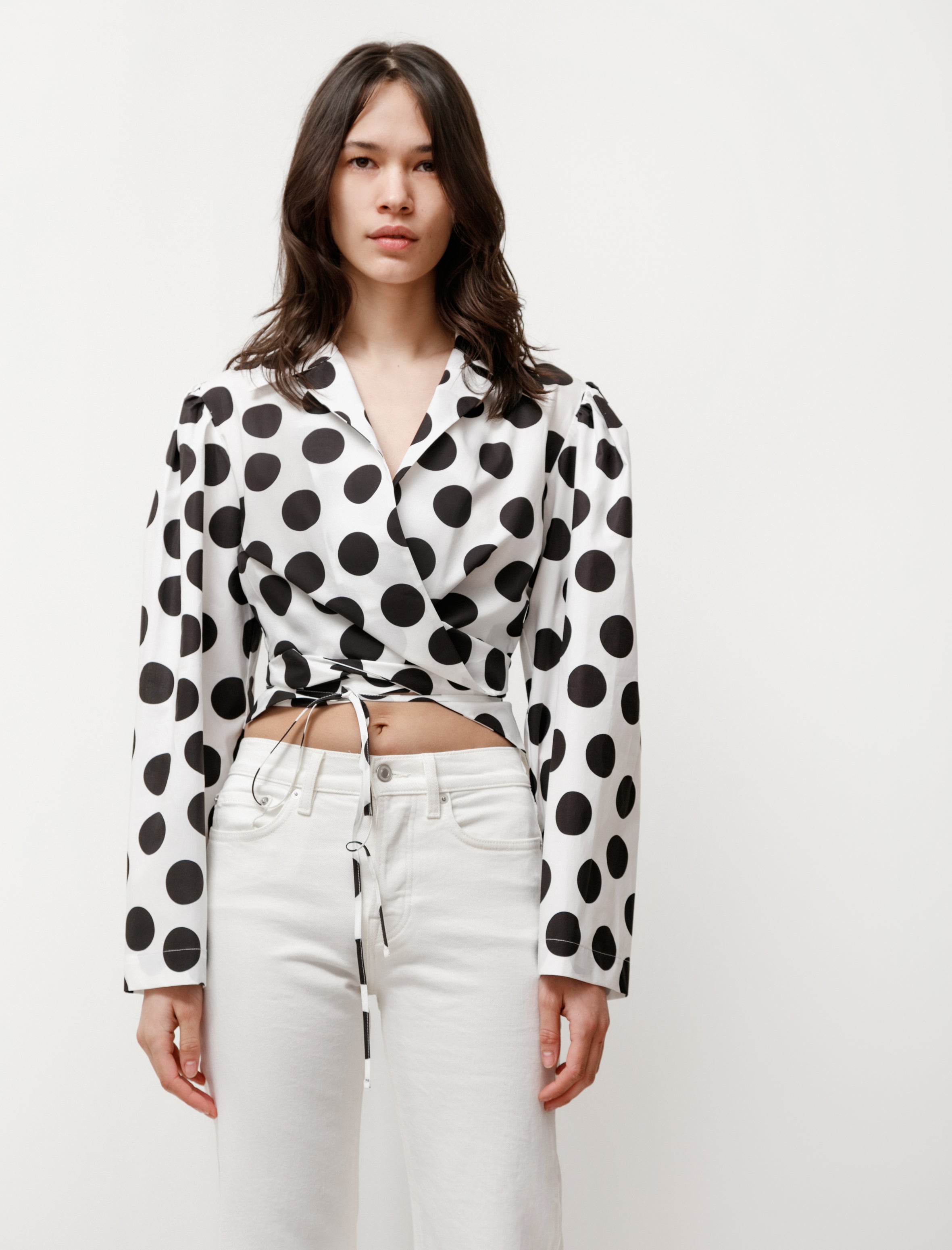Hache Trumpet Blouse Polka Dot