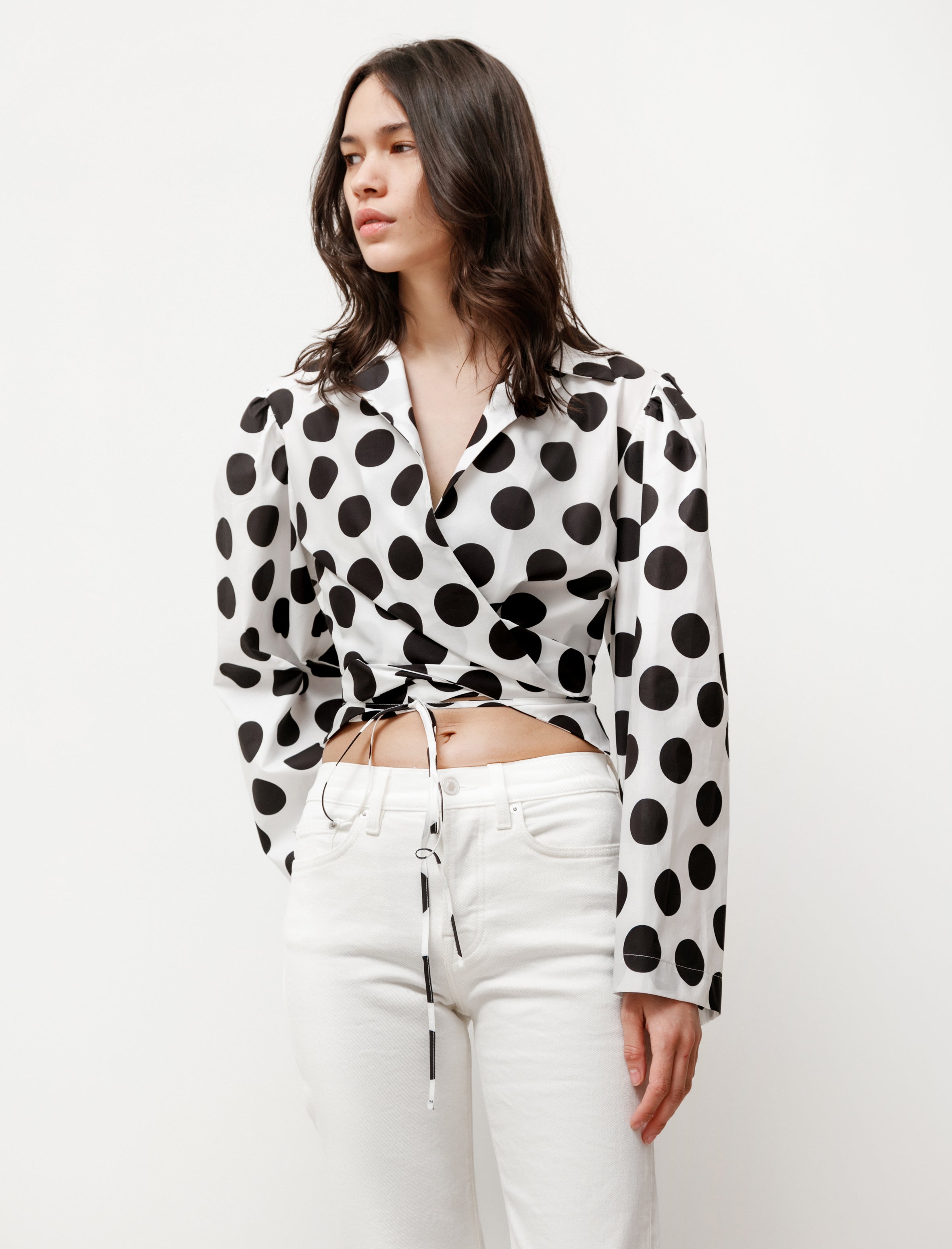 Hache Trumpet Blouse Polka Dot