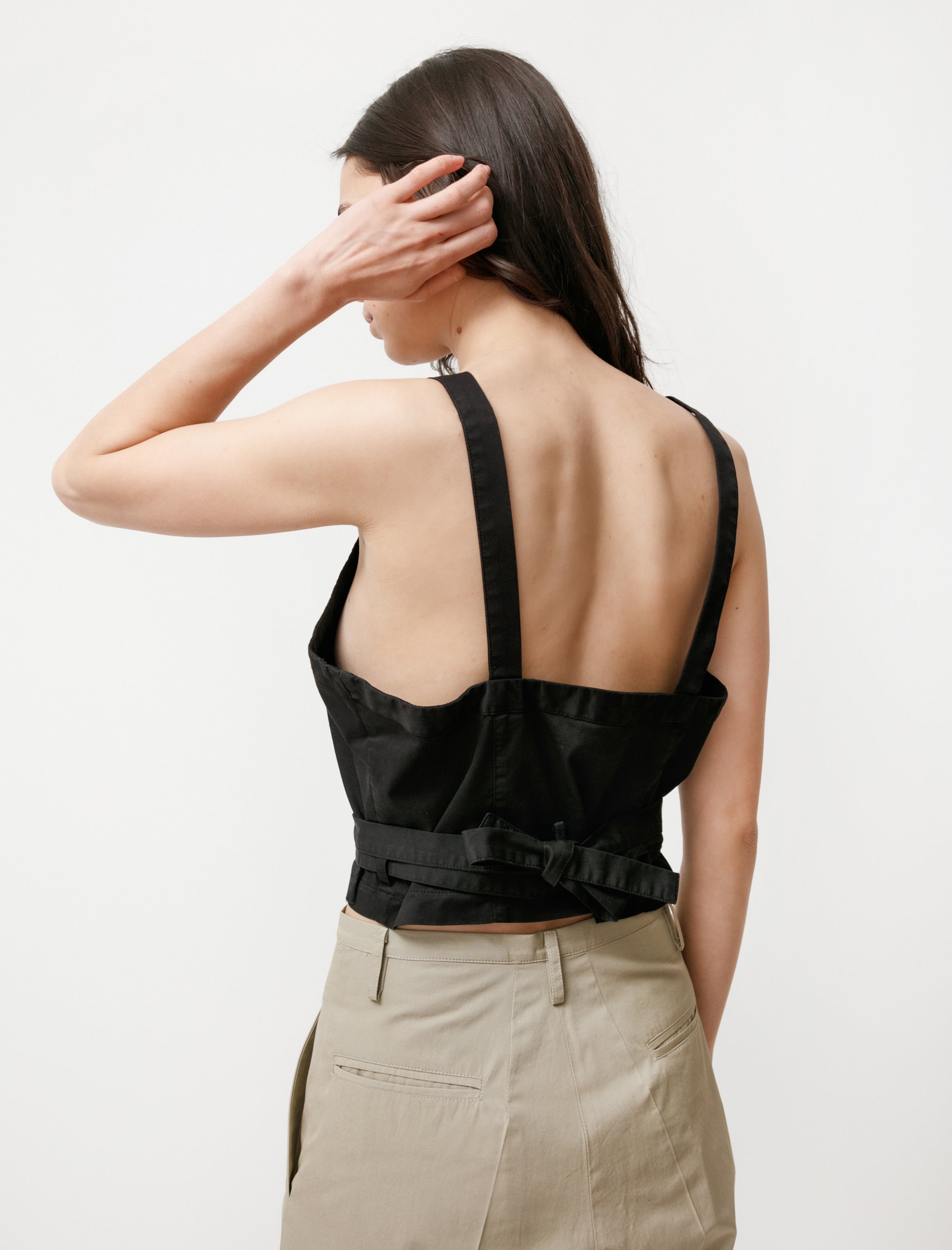 Hache Apron Blouse Black