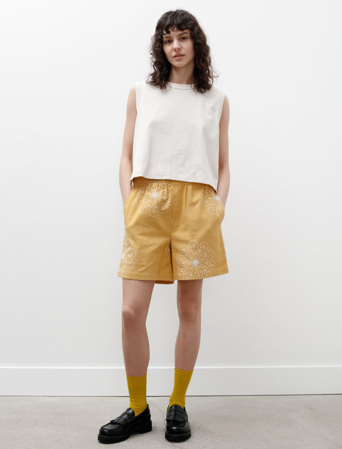 Bode Soleil Shorts Yellow