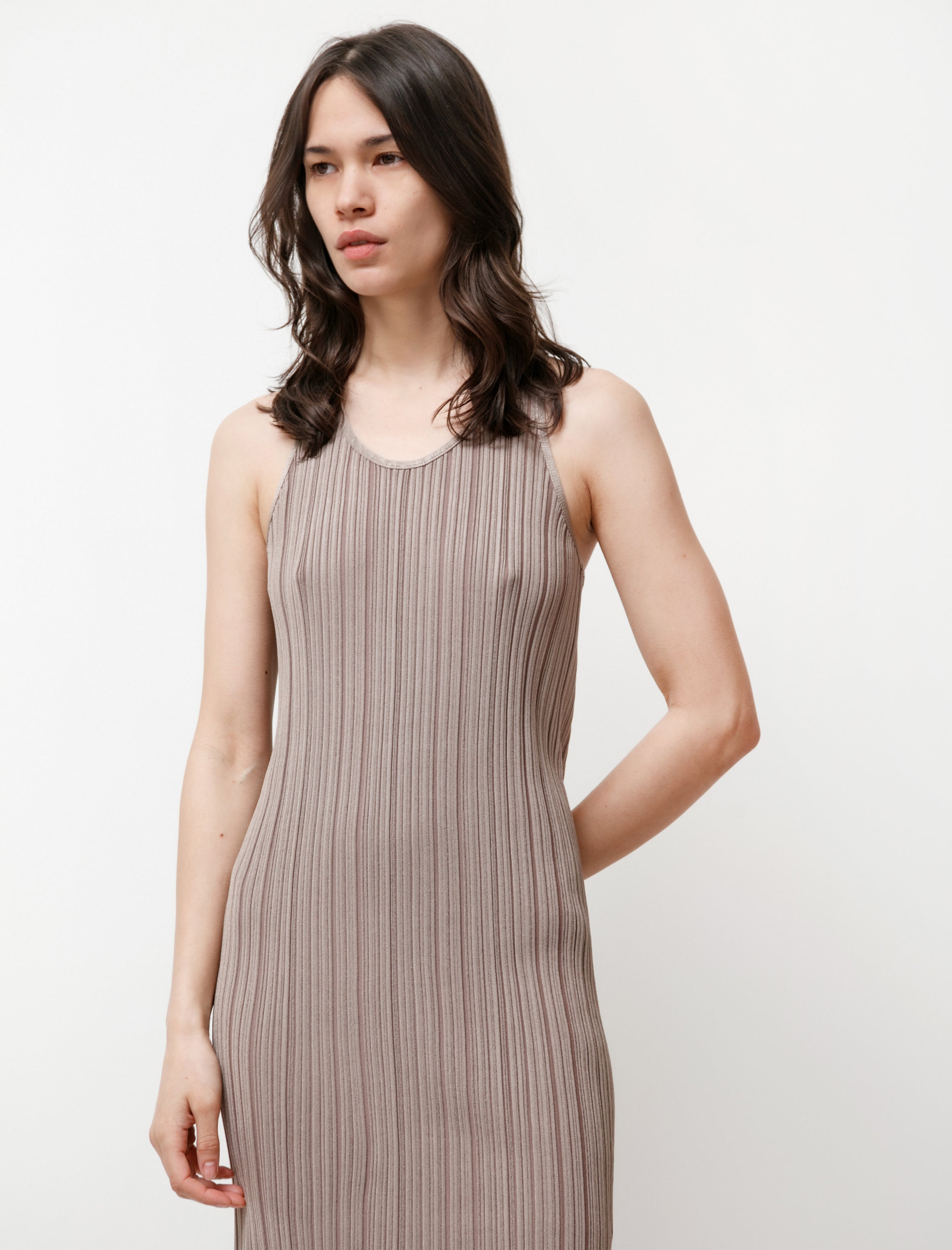 Acne Studios Rib Knit Dress Taupe