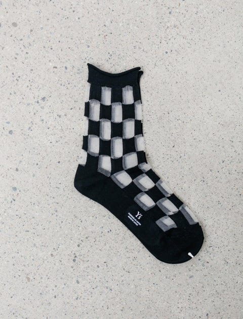 Y's by Yohji Yamamoto Sheer Checker Socks