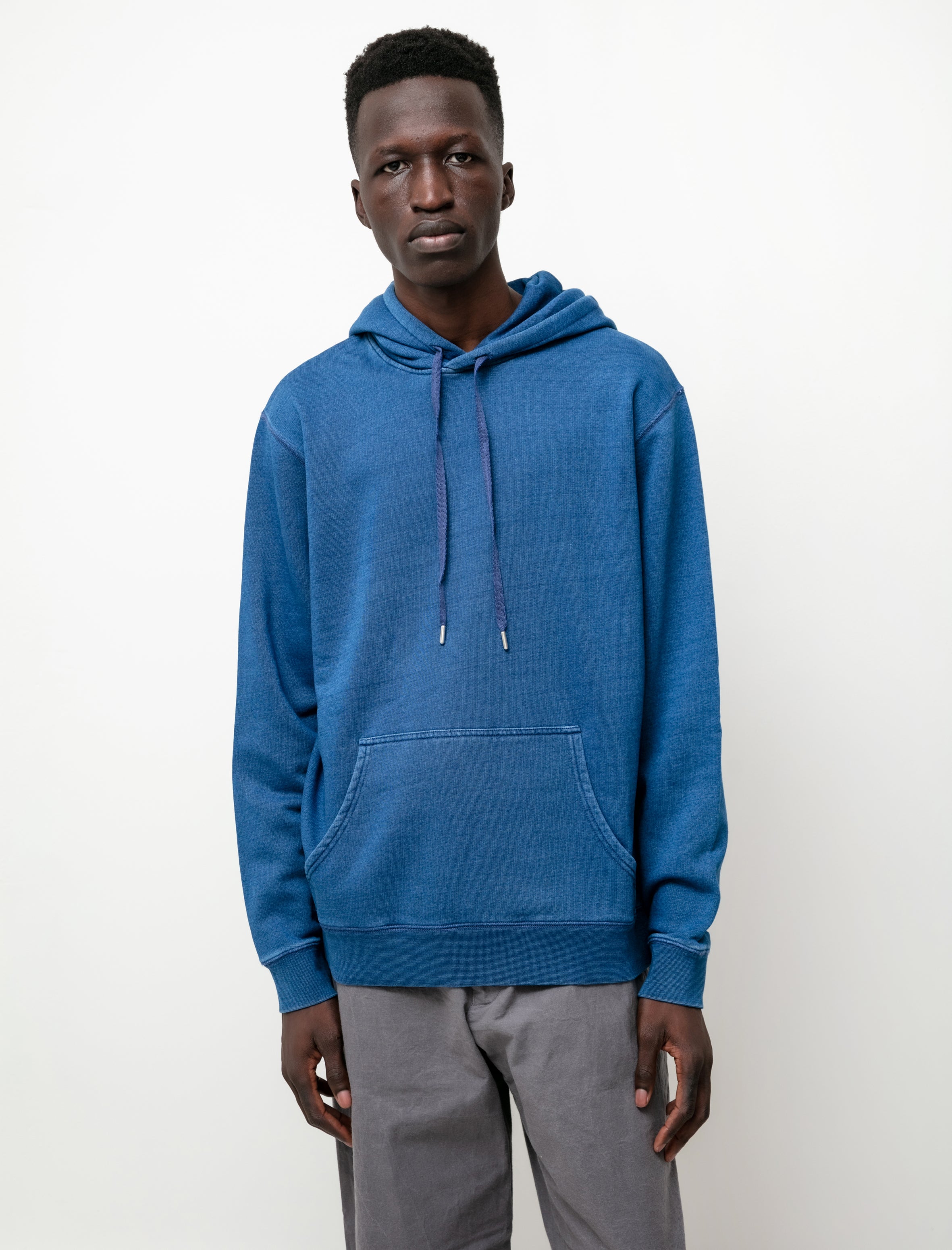 Sunspel Loopback Overhead Hoody Real Indigo
