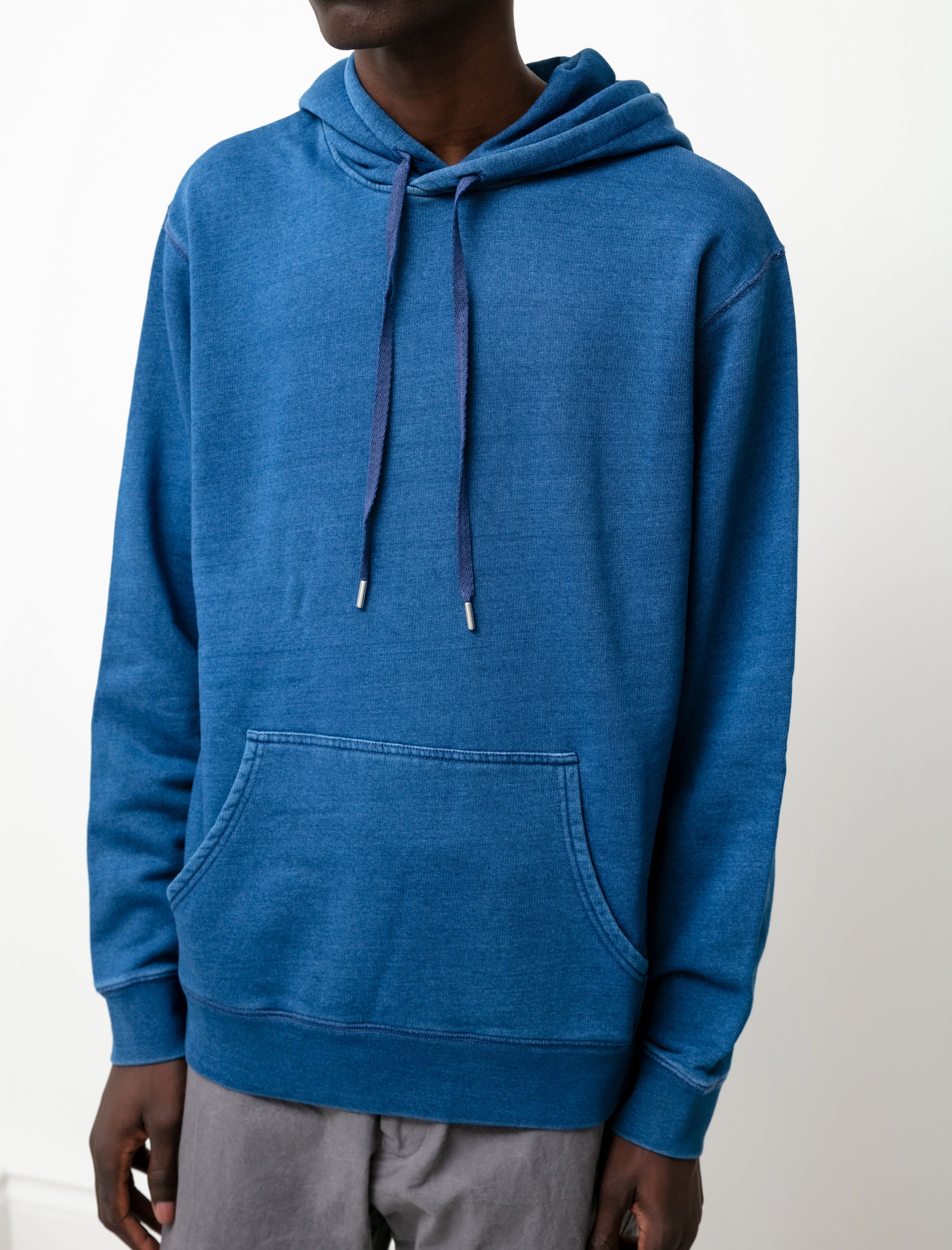 Sunspel Loopback Overhead Hoody Real Indigo