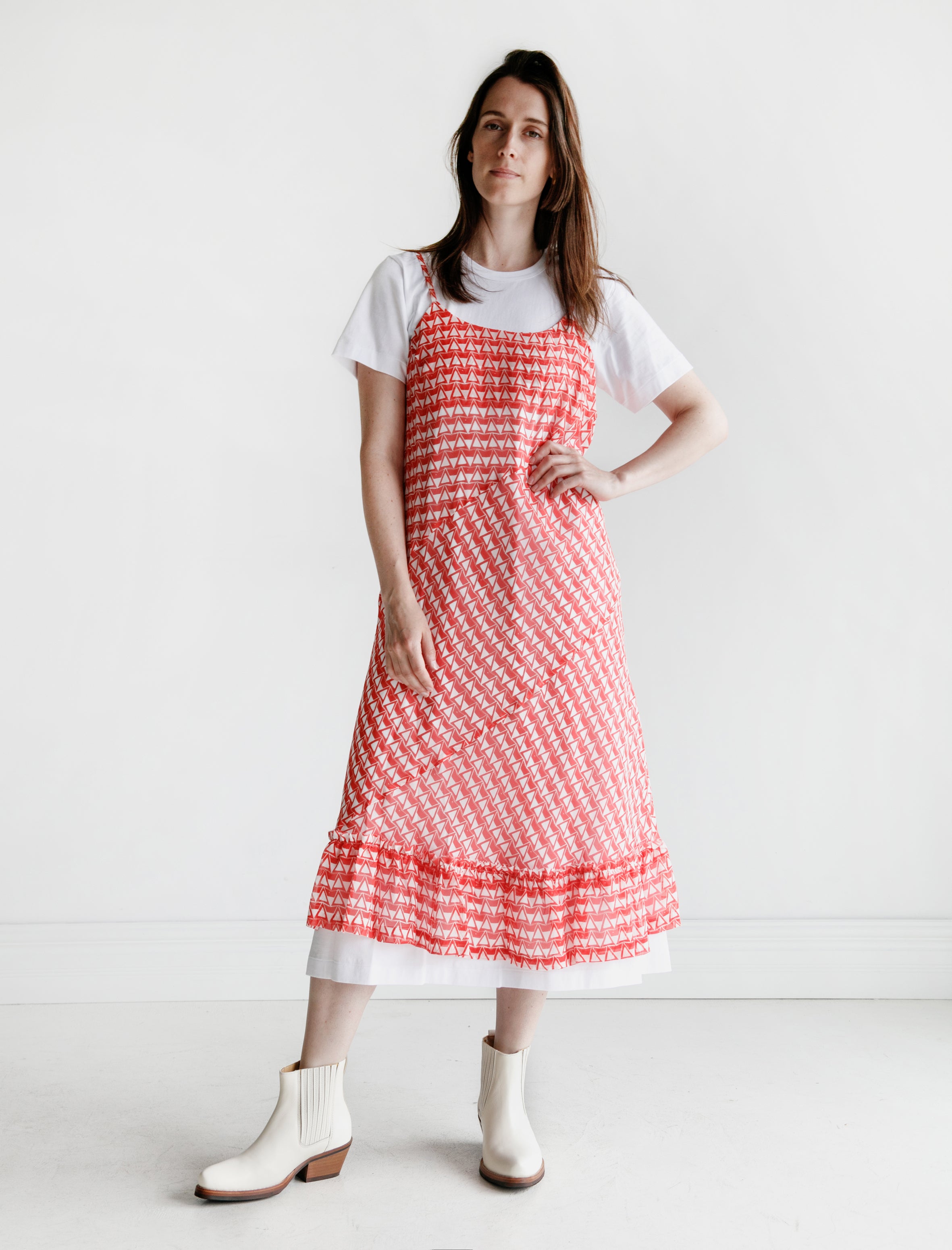 Comme des Garçons Comme des Garçons Slip and T-Shirt Dress Combo Red/W...